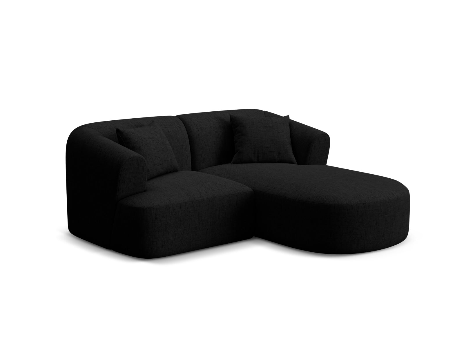 Elegantes 3-Sitzer Ecksofa Campi in Schwarz, ideal für stilvolle Wohnräume. Hochwertiges Design von Cosmopolitan Design.