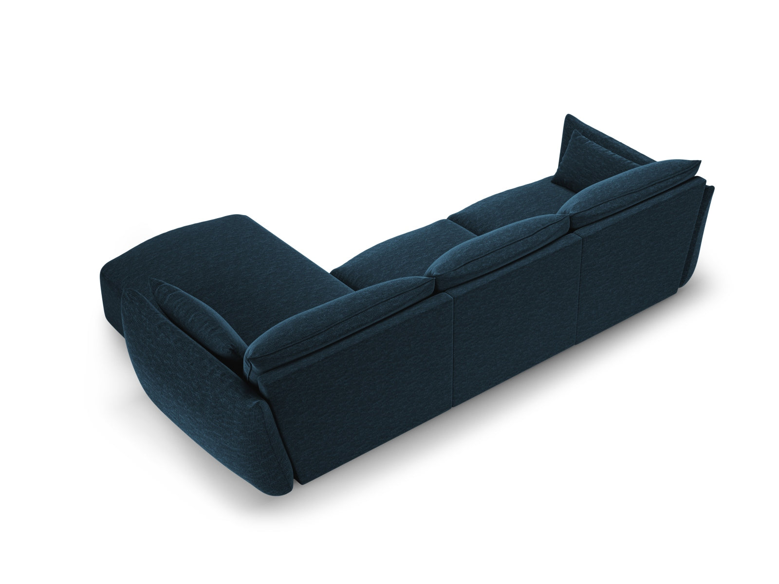 Elegantes 5-Sitzer Ecksofa rechts Matera in Royal Blue-Haga, ideal für entspannte Stunden und ein modernes Wohnambiente.