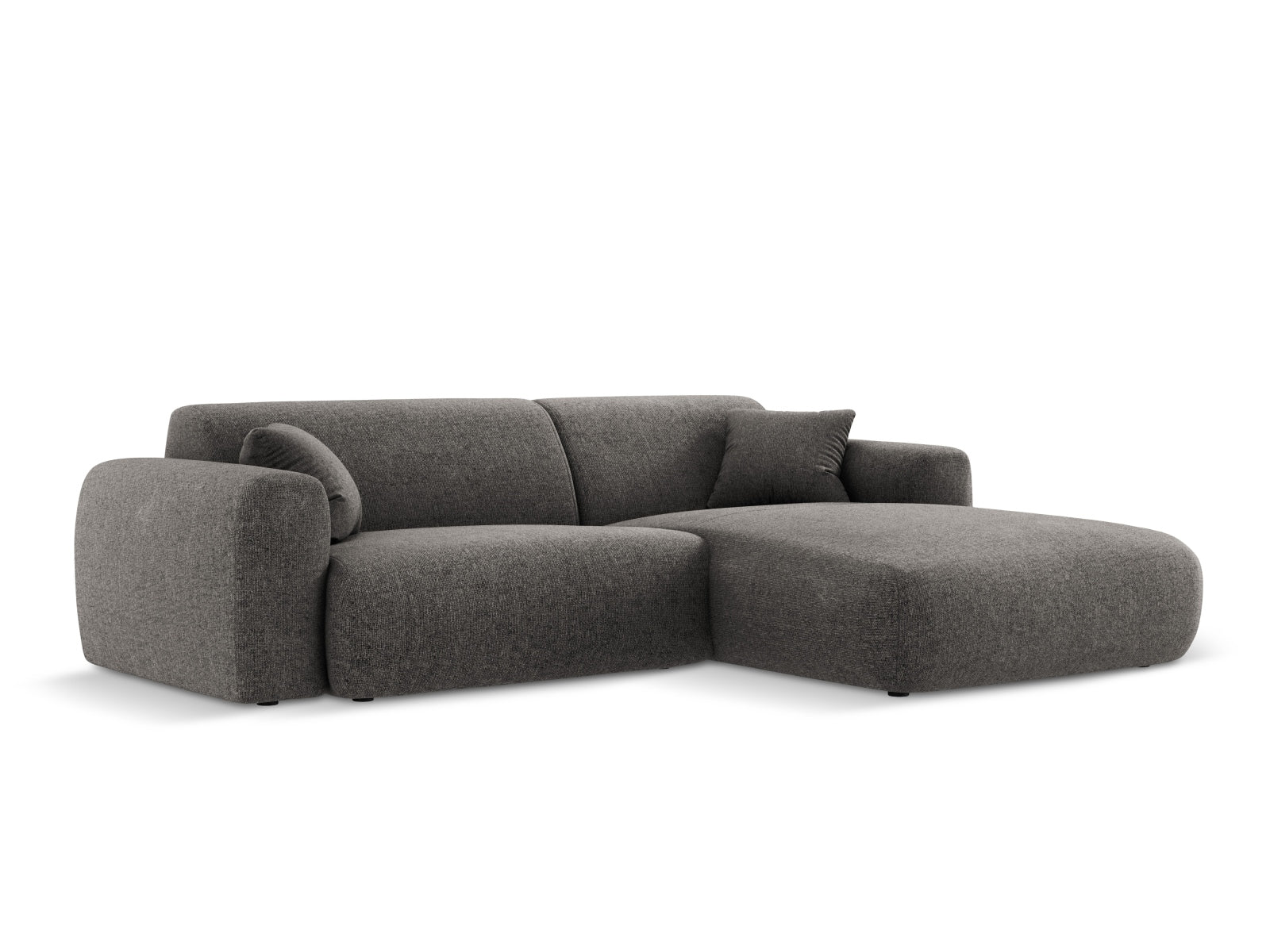 Elegantes Nolio Ecksofa rechts, 4-Sitzer, 170 cm in neutralem Grau, perfekt für entspannte Stunden und modernes Wohndesign.