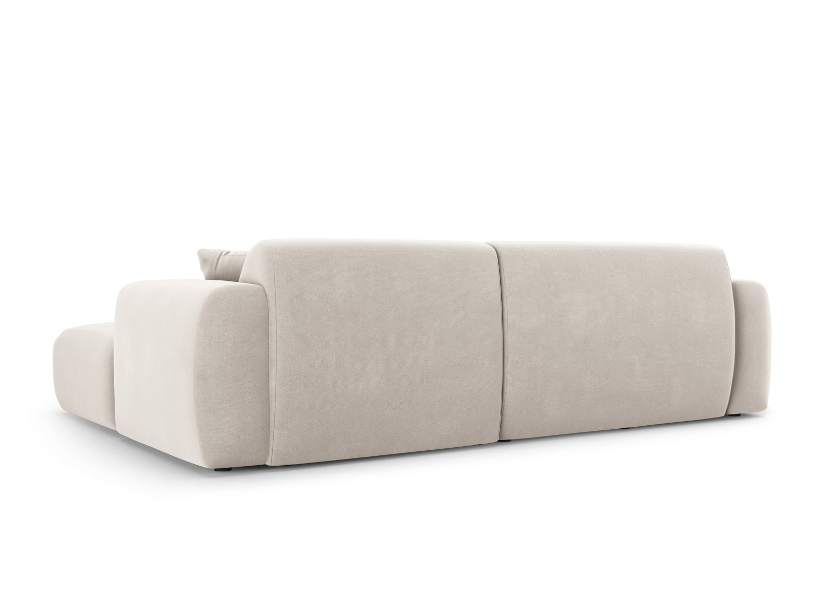 Erleben Sie das elegante Nolio Velour Ecksofa rechts von Cosmopolitan Design. Dieses 4-Sitzer Sofa (170 cm) bietet perfekten Komfort und modernes Flair.