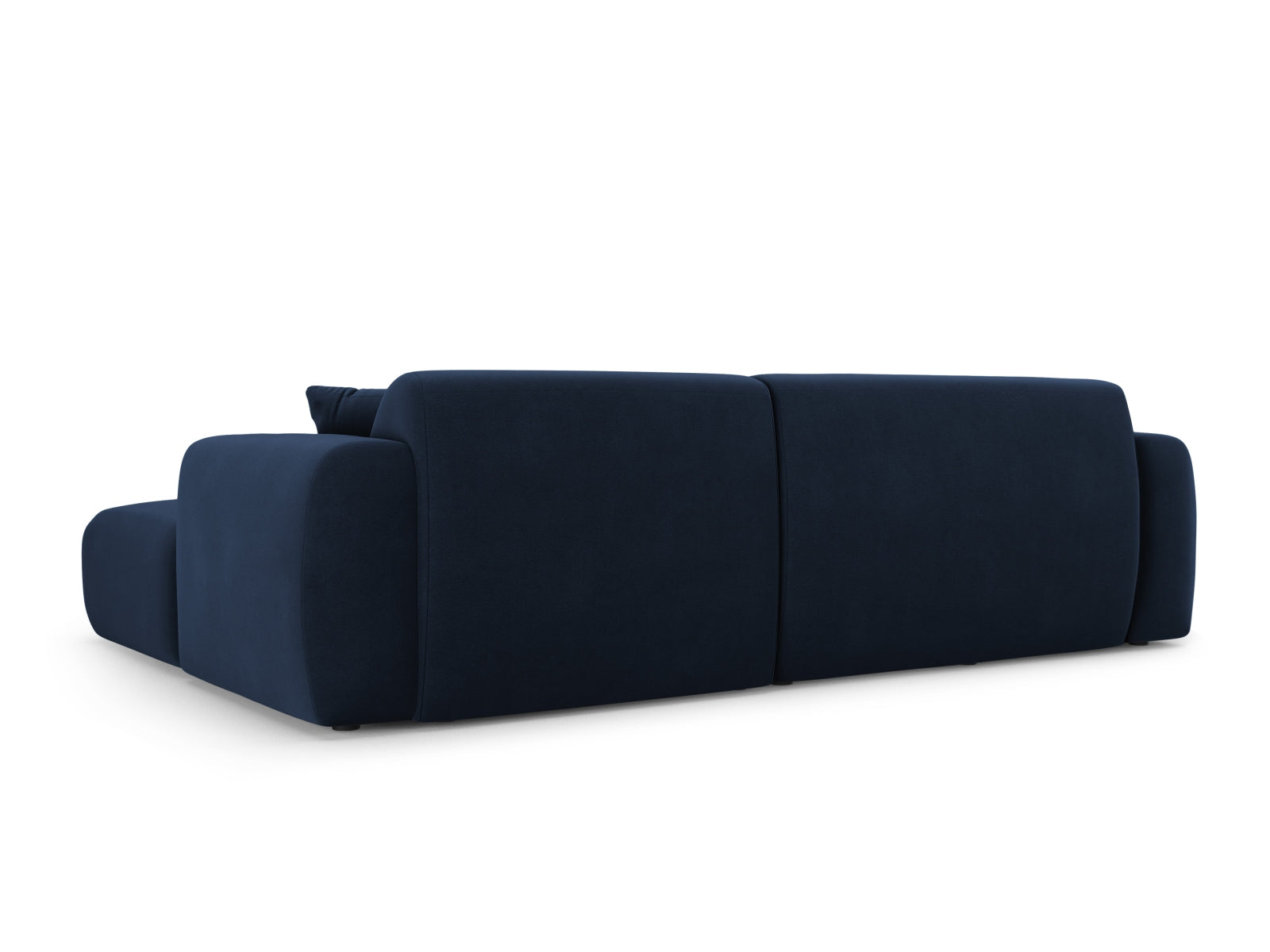 Elegantes Nolio Velour Ecksofa in Royal Blue, 4-Sitzer, rechtsseitig, ideal für stilvolle Wohnräume und entspannte Stunden.