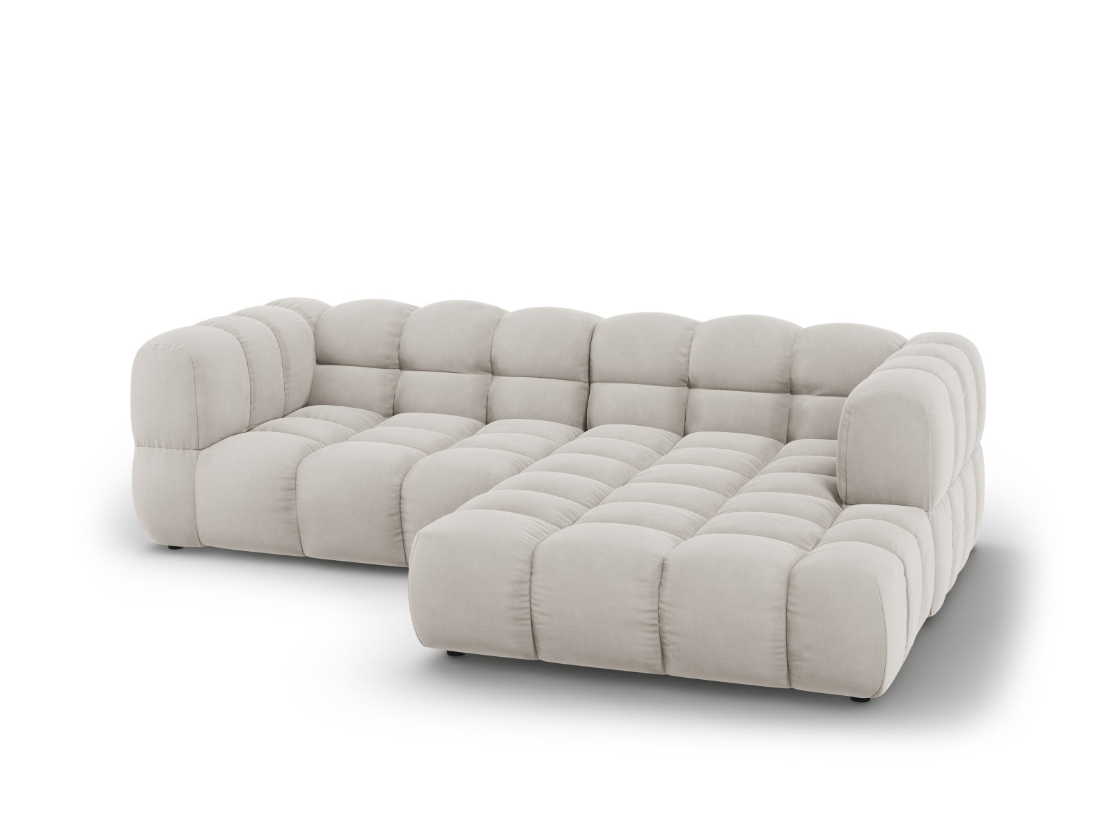 Erleben Sie das Sky Velour Ecksofa rechts 3 Sitzer 162cm von Cosmopolitan Design – ein modulares, elegantes Sofa für höchsten Komfort und stilvolle Wohnräume.