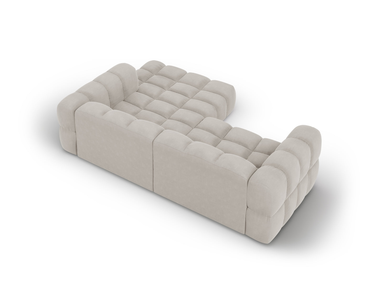 Gestalten Sie Ihr Wohnzimmer mit dem Sky Velour Ecksofa rechts 3 Sitzer 162cm von Cosmopolitan Design – stilvoll, modular und komfortabel.