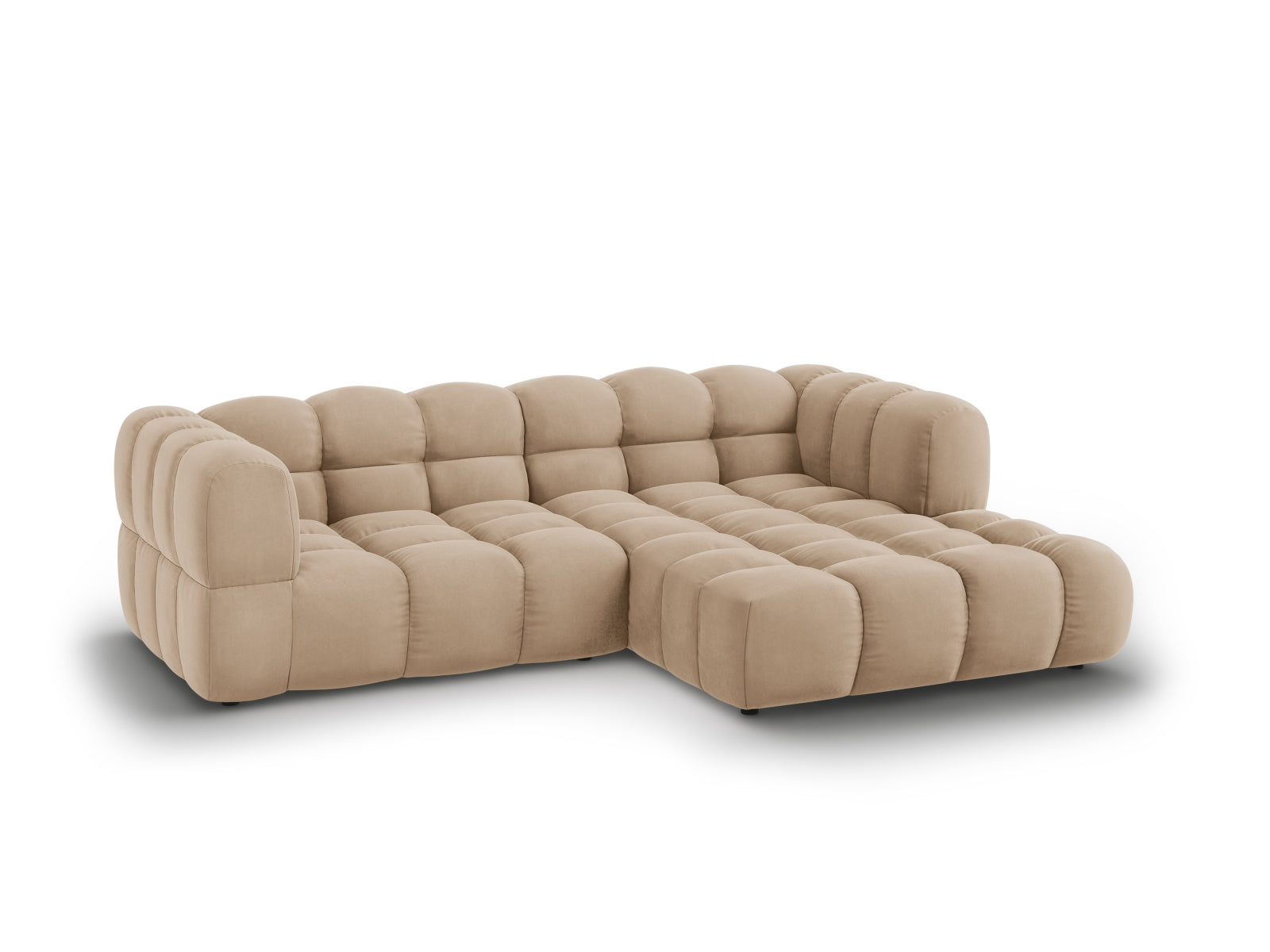 Entdecken Sie das elegante Sky Velour Ecksofa rechts 3 Sitzer mit 162 cm Breite – stilvoll, modular und komfortabel für Ihr modernes Wohnzimmer.