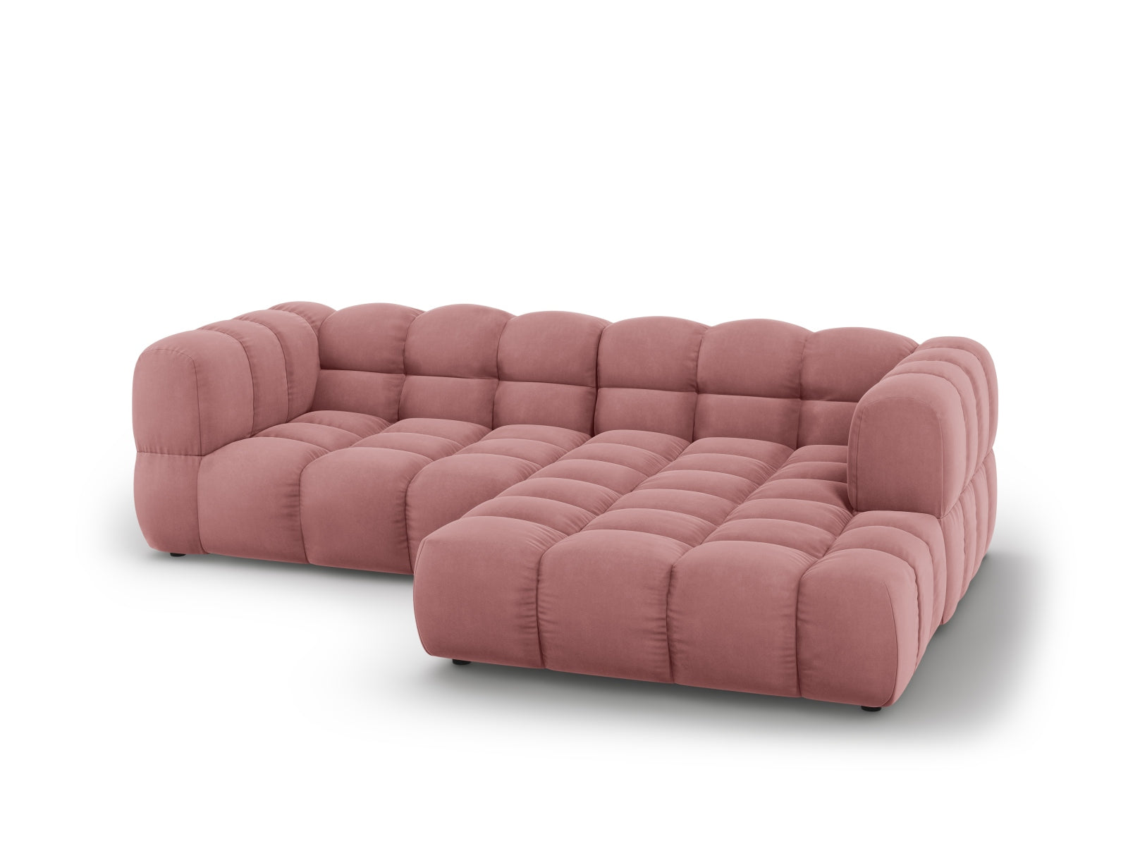 Modulares Ecksofa Sky Velour in sanften Farben, 3-Sitzer, 162 cm, perfekt für moderne Wohnkonzepte, erhältlich bei Cosmopolitan Design.