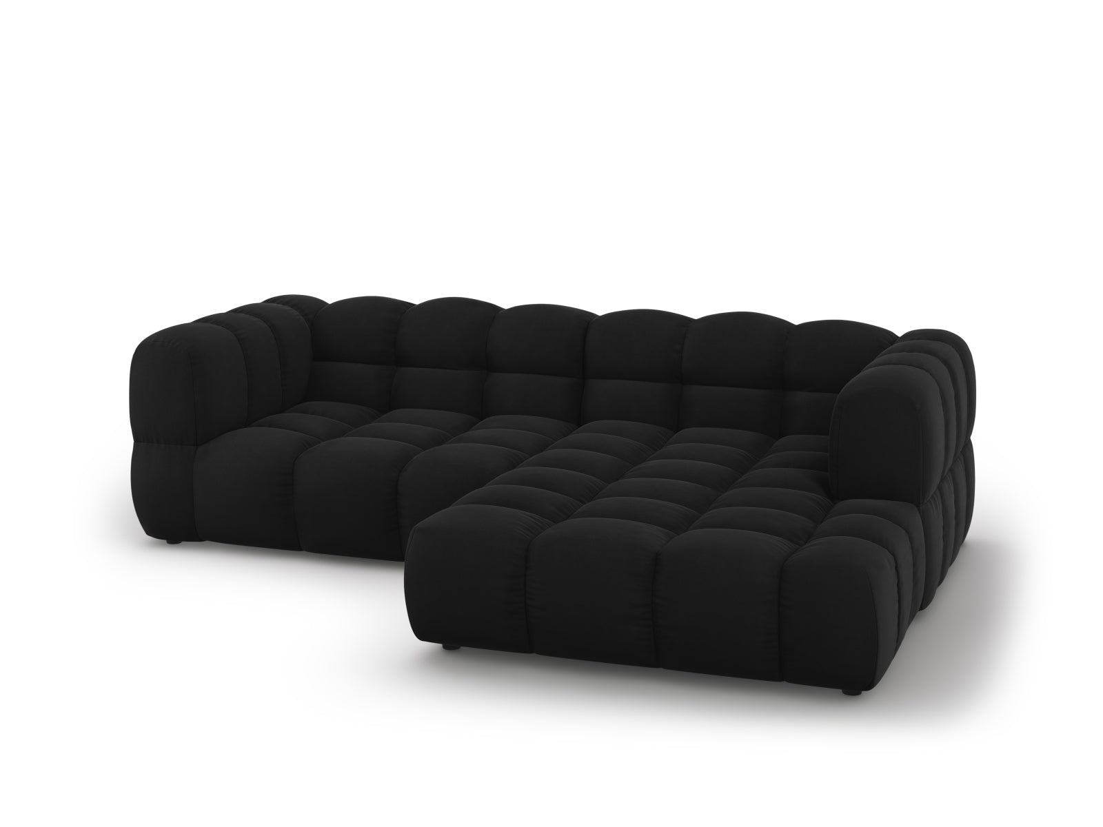 Modulares Ecksofa in edlem Sky Velour, 3-Sitzer, 162 cm, rechtsseitig, perfekt für moderne Wohnkonzepte von Cosmopolitan Design.