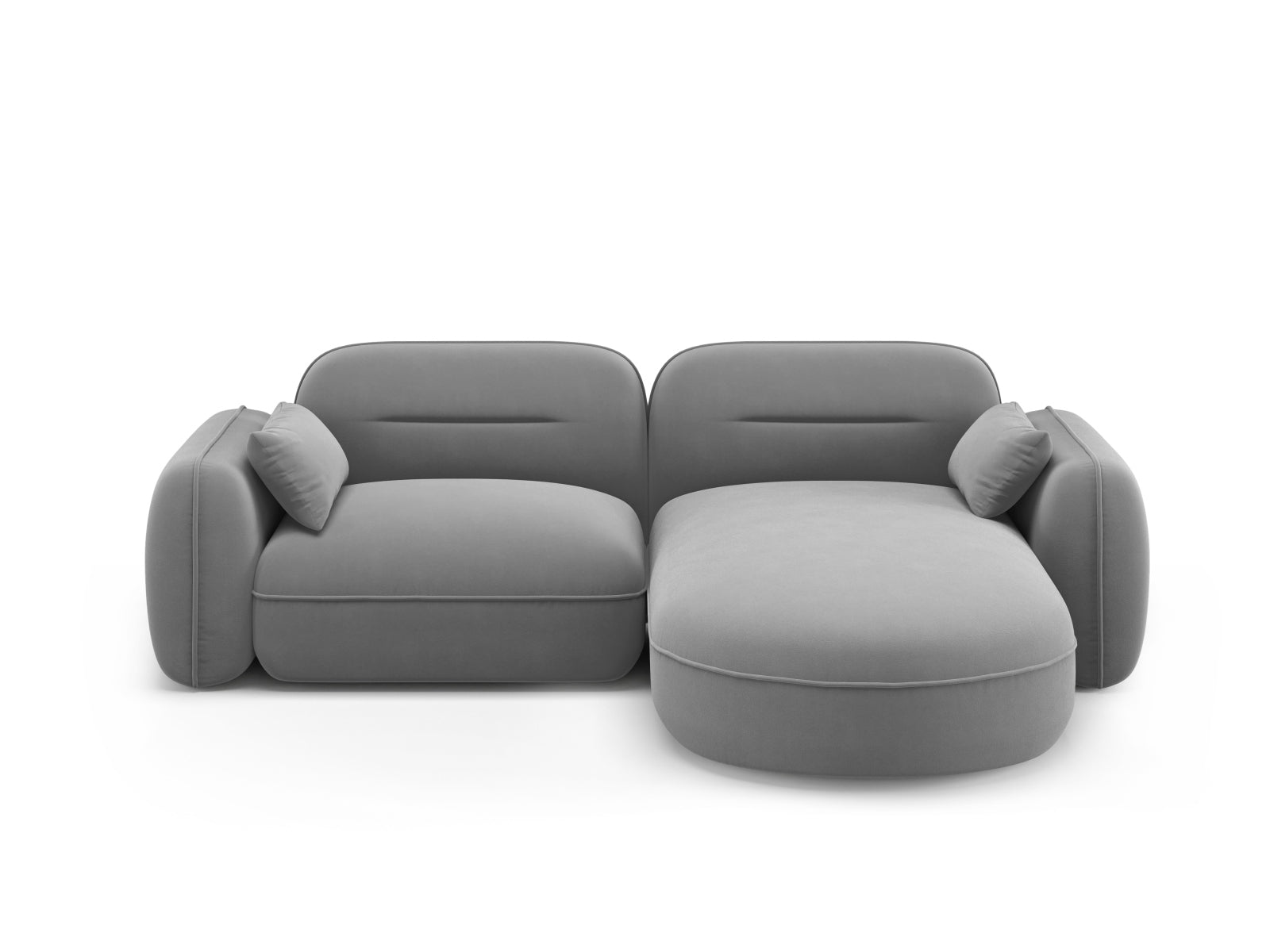 Sydney Velour Modular Ecksofa rechts 3 Sitzer in Light Grey präsentiert im Onlineshop von KAQTU Design AG. Ecksofa rechts ist von Cosmopolitan Design