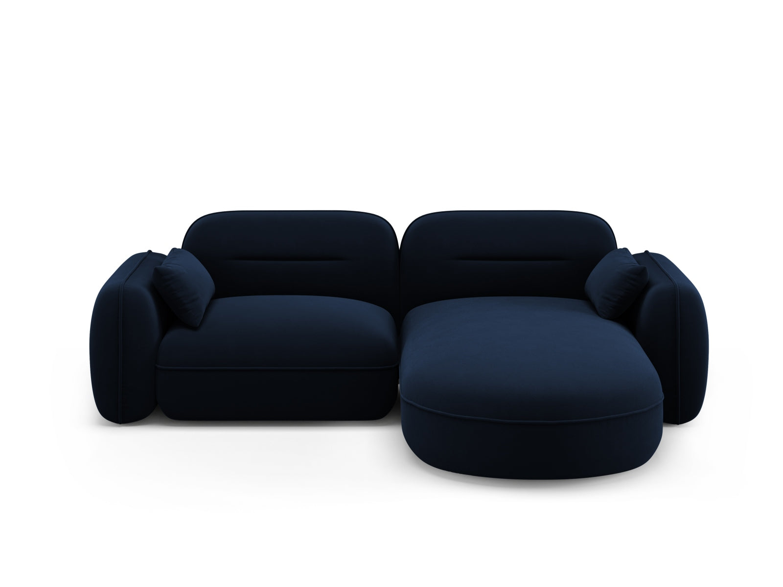 Sydney Velour Modular Ecksofa rechts 3 Sitzer in Royal Blue-Casino präsentiert im Onlineshop von KAQTU Design AG. L-Sofa rechts ist von Cosmopolitan Design