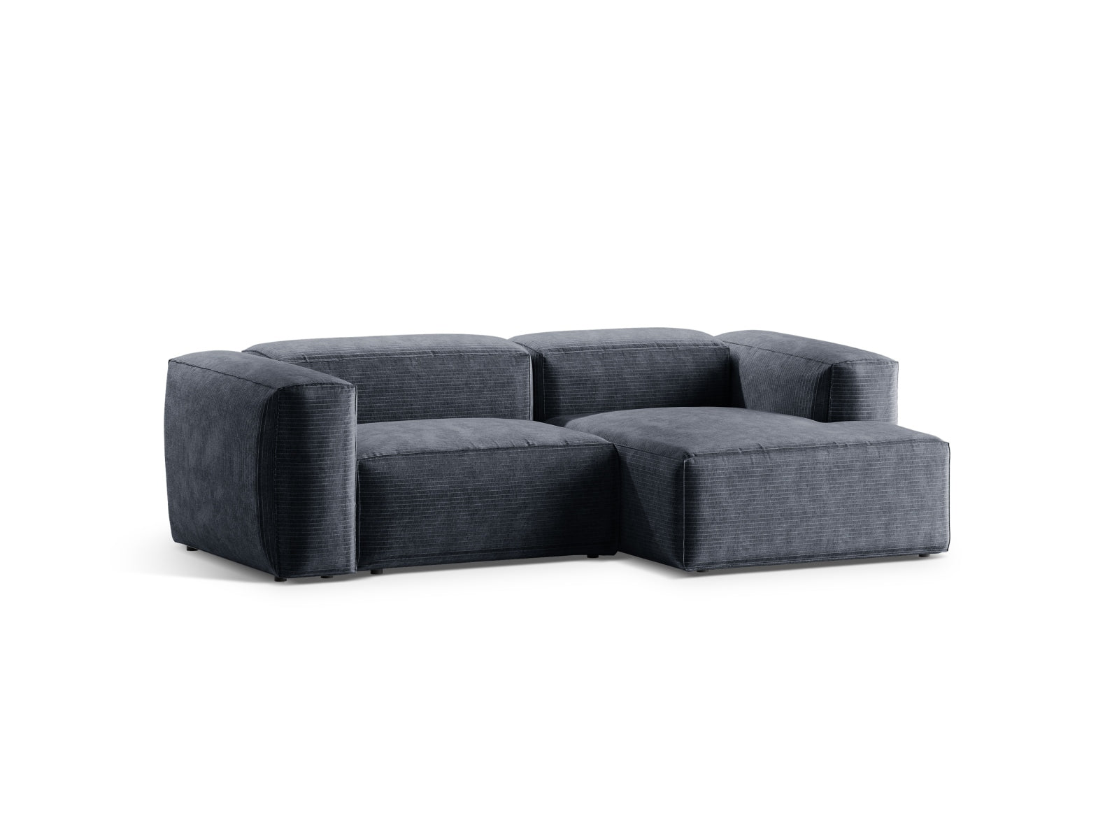 Bergamo Modular Ecksofa rechts 2 Sitzer in Muted Blue-Perla präsentiert im Onlineshop von KAQTU Design AG. Ecksofa rechts ist von Cosmopolitan Design