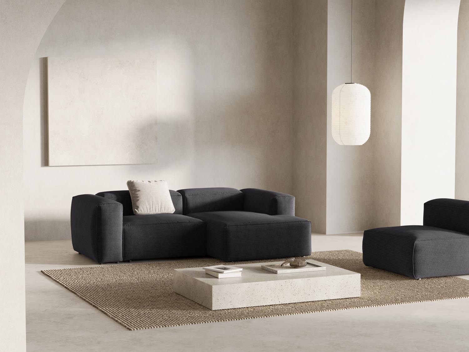 Bergamo Modular Ecksofa rechts 2 Sitzer in Grey-Perla präsentiert im Onlineshop von KAQTU Design AG. Ecksofa rechts ist von Cosmopolitan Design