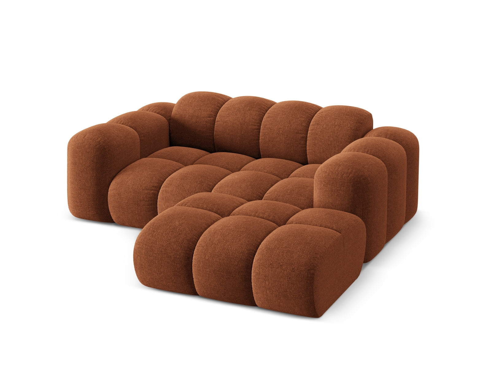 Modernes 2-Sitzer Ecksofa Treno in Brick-Eden, ideal für gemütliche Ecken und stilvolle Akzente in Ihrem Wohnraum.