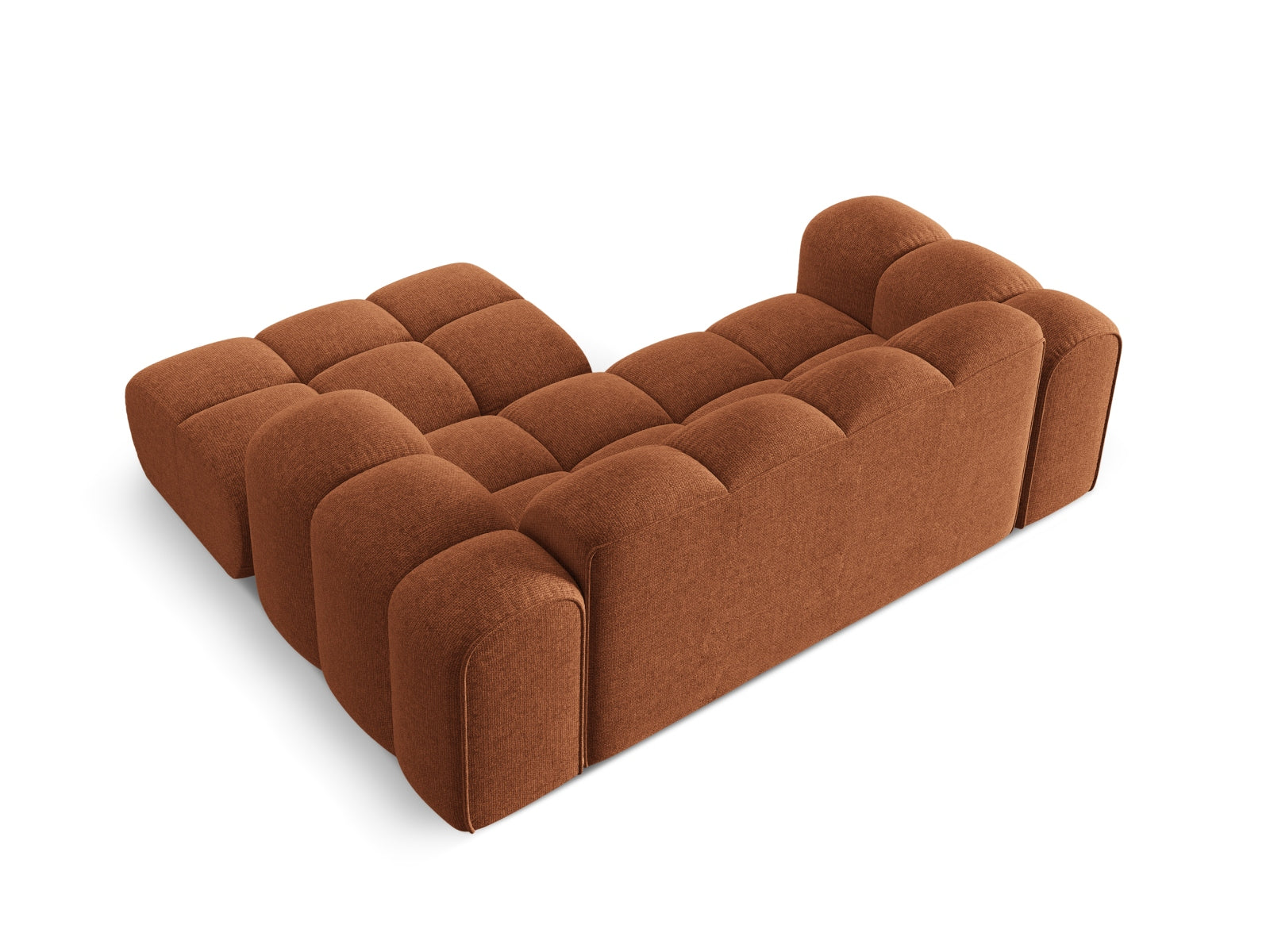 Elegantes 2-Sitzer Ecksofa Treno in Brick-Eden, perfekt für entspannte Stunden und ein modernes Wohnambiente.