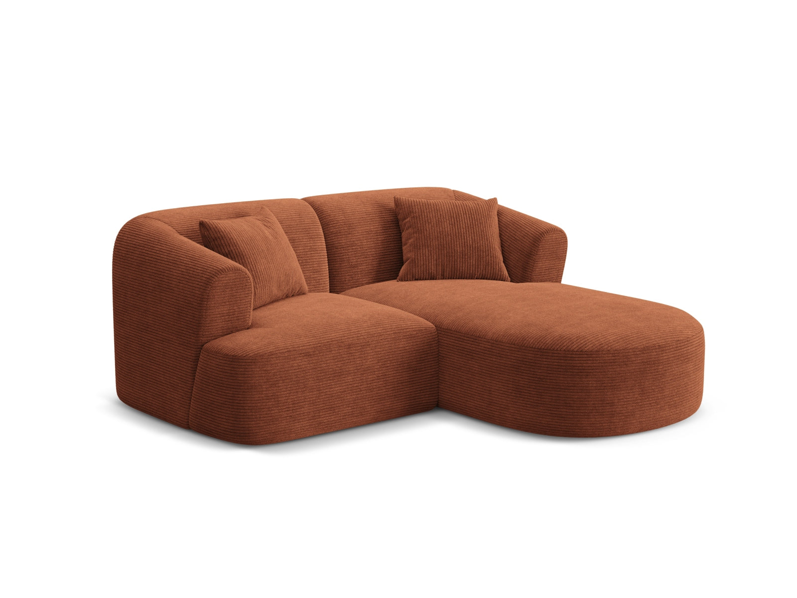 Elegantes 3-Sitzer Ecksofa Campi in warmem Terracotta, ideal für stilvolle Wohnräume, präsentiert von Cosmopolitan Design.