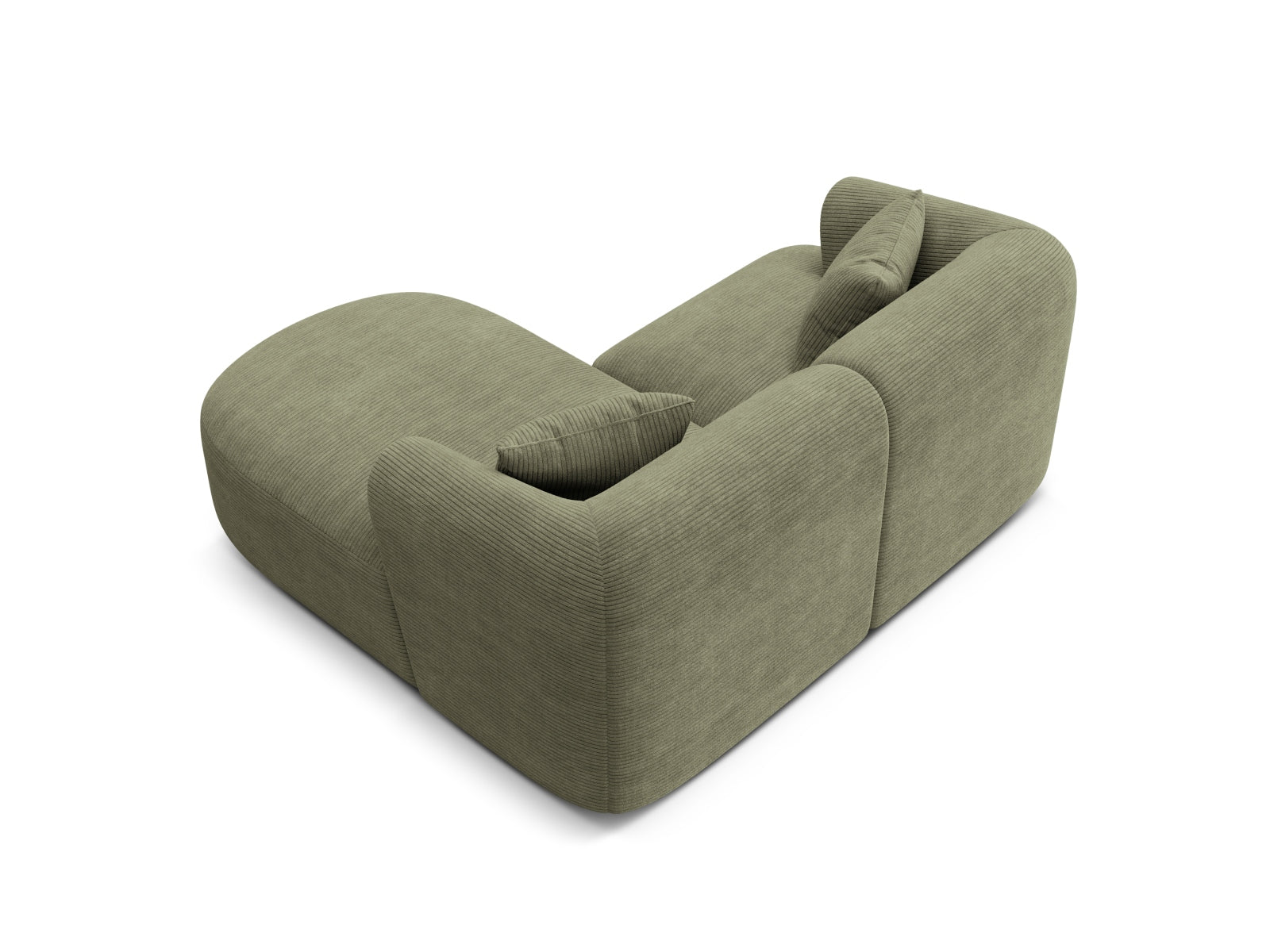 Modernes 3-Sitzer Ecksofa Campi in ansprechendem Moss Green, perfekt für gemütliche Abende und stilvolle Einrichtungsideen.