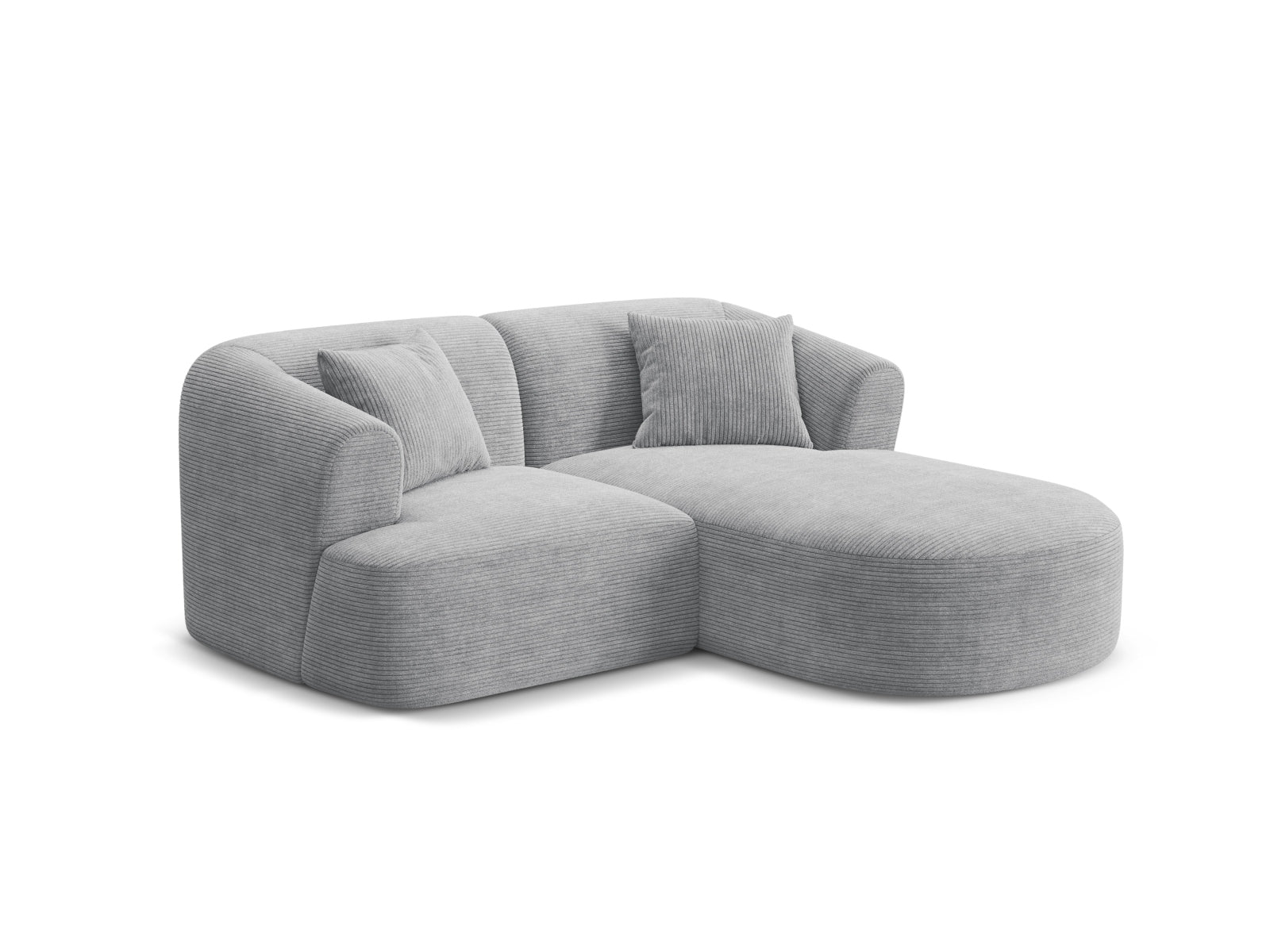 Elegantes 3-Sitzer Ecksofa Campi in Silver-Lincoln D, ideal für stilvolle Wohnräume. Komfort und modernes Design vereint.