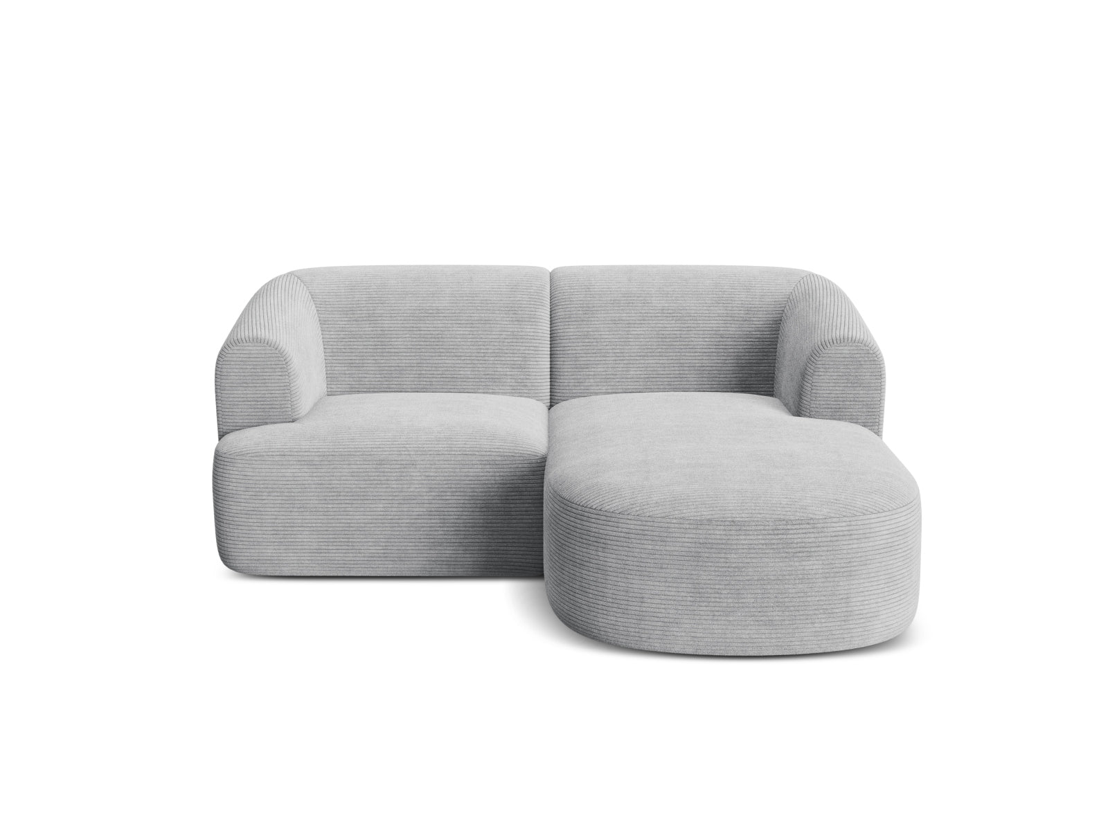 Elegantes 3-Sitzer Ecksofa Campi in Silver-Lincoln D, ideal für stilvolle Wohnzimmer und entspannte Abende.