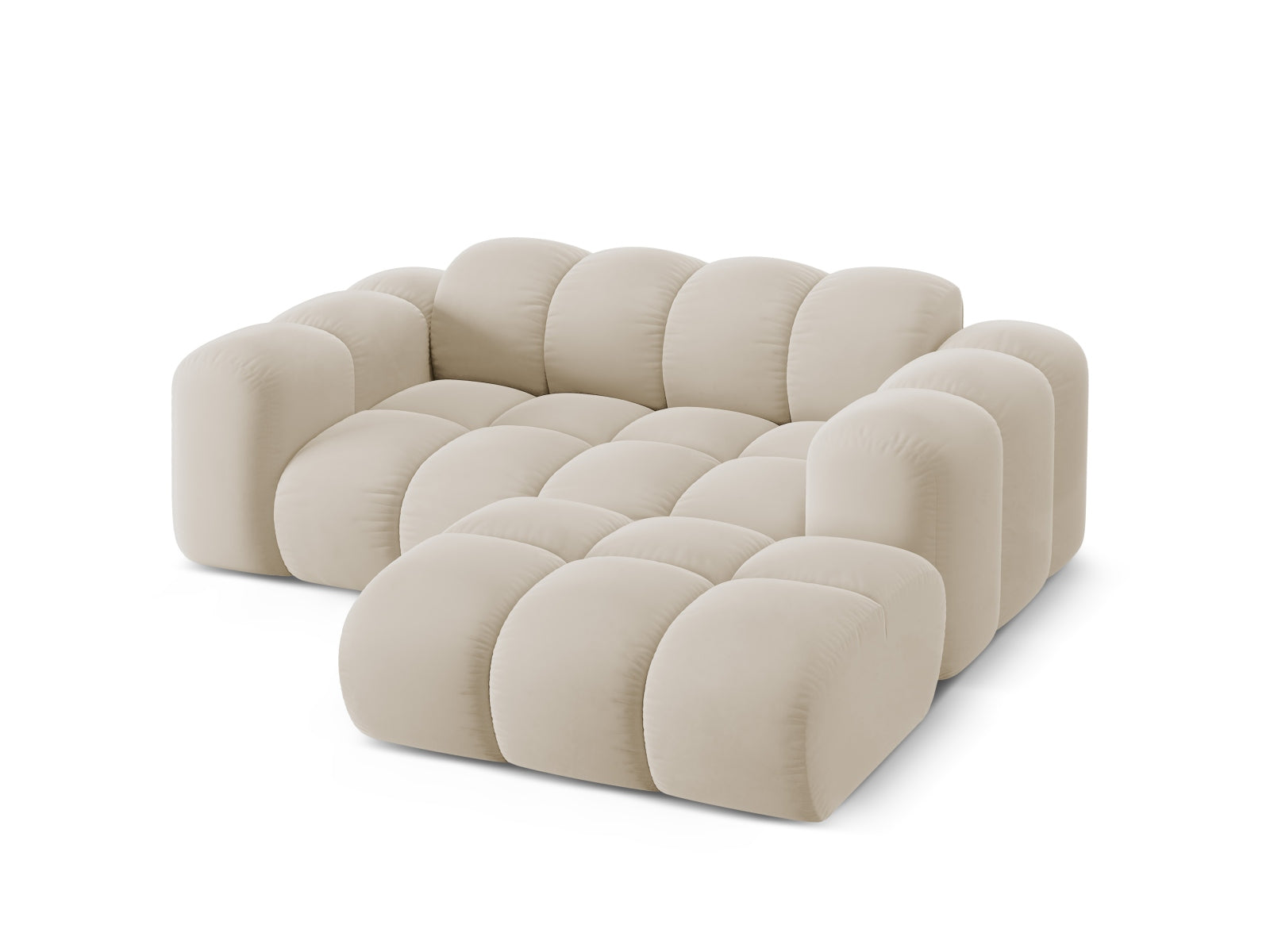 Elegantes 2-Sitzer Ecksofa Treno in dunkelbeige, ideal für gemütliche Wohnräume, erhältlich bei Cosmopolitan Design.