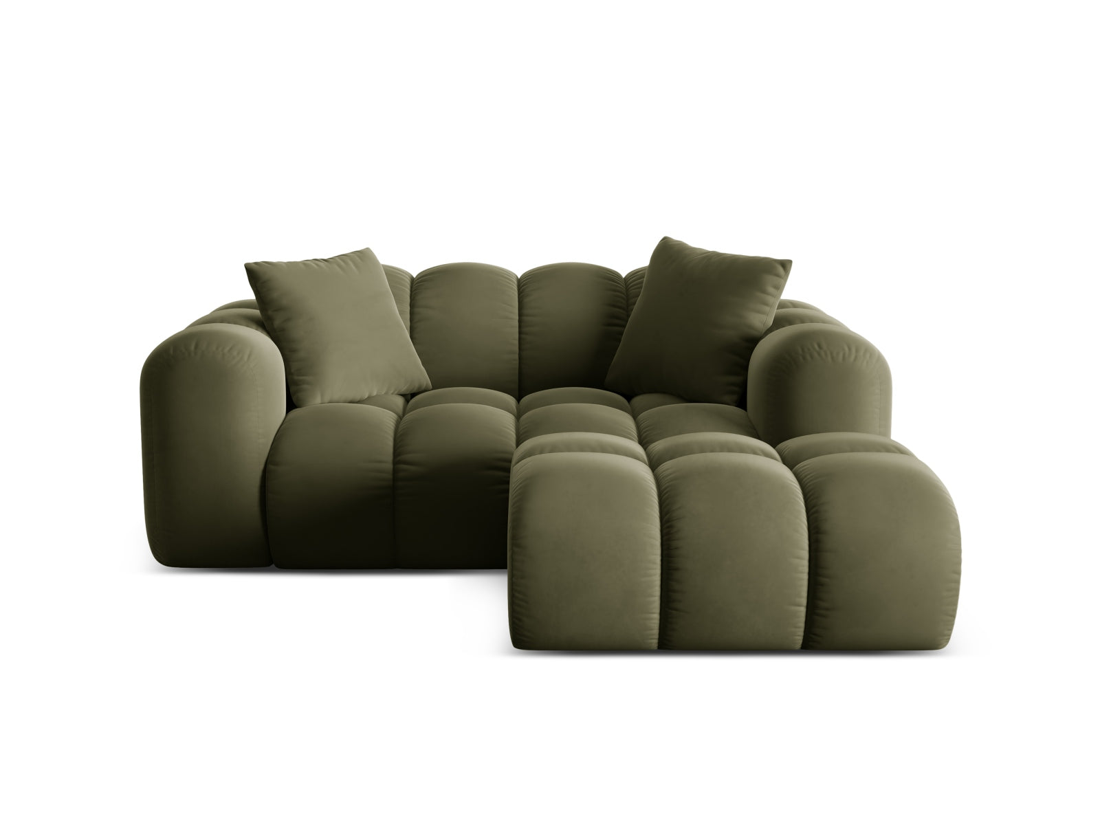 2-Sitzer Ecksofa rechts Treno in Green-Bluvel präsentiert im Onlineshop von KAQTU Design AG. Ecksofa rechts ist von Cosmopolitan Design