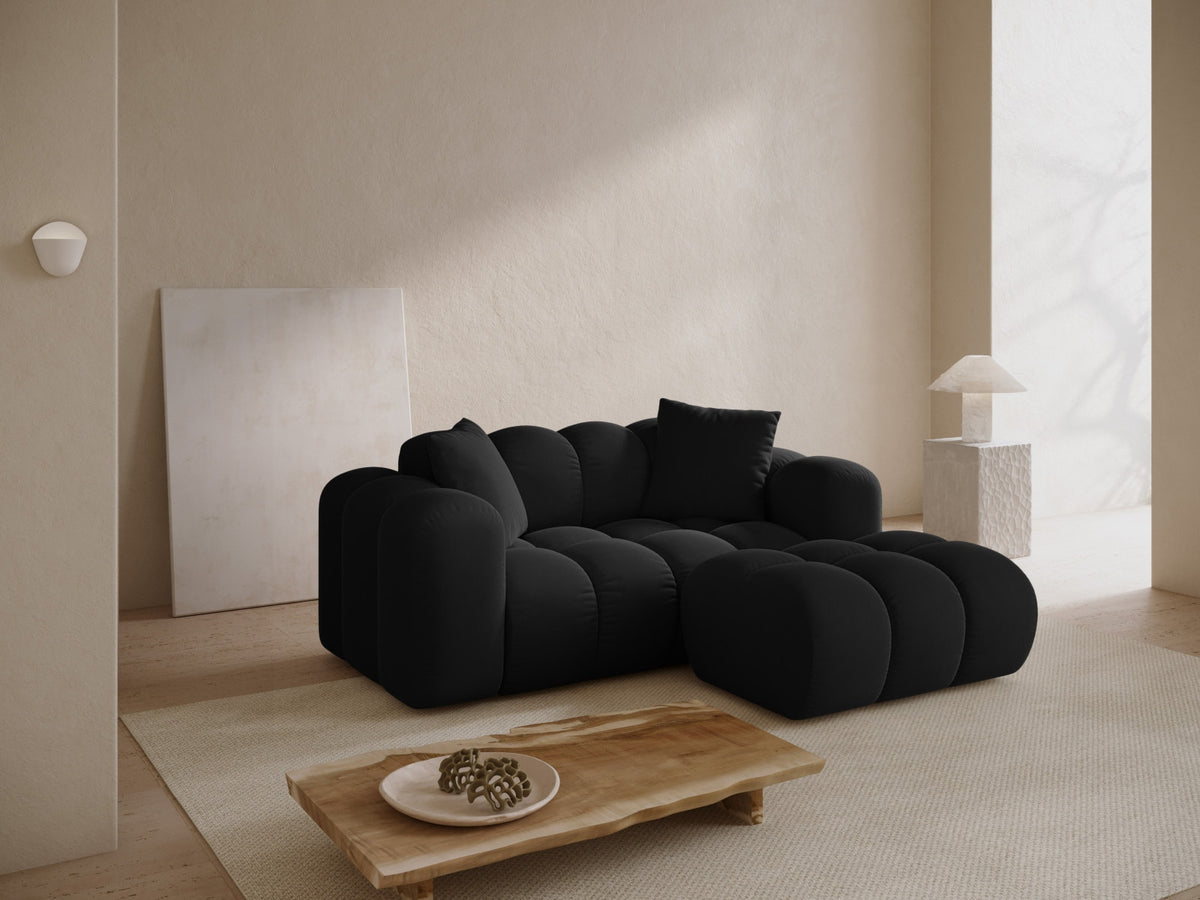 2-Sitzer Ecksofa rechts Treno in Black-Bluvel präsentiert im Onlineshop von KAQTU Design AG. Ecksofa rechts ist von Cosmopolitan Design