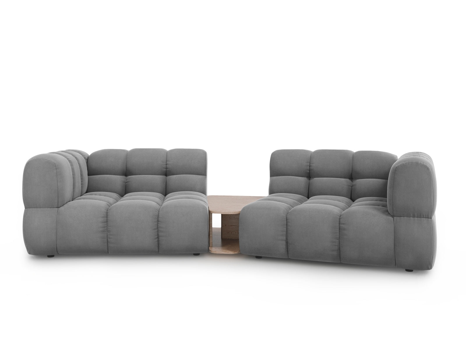 Sky Velour modulares Sofa 2 Sitzer 148cm in Light Grey-Casino präsentiert im Onlineshop von KAQTU Design AG. 3er Sofa ist von Cosmopolitan Design