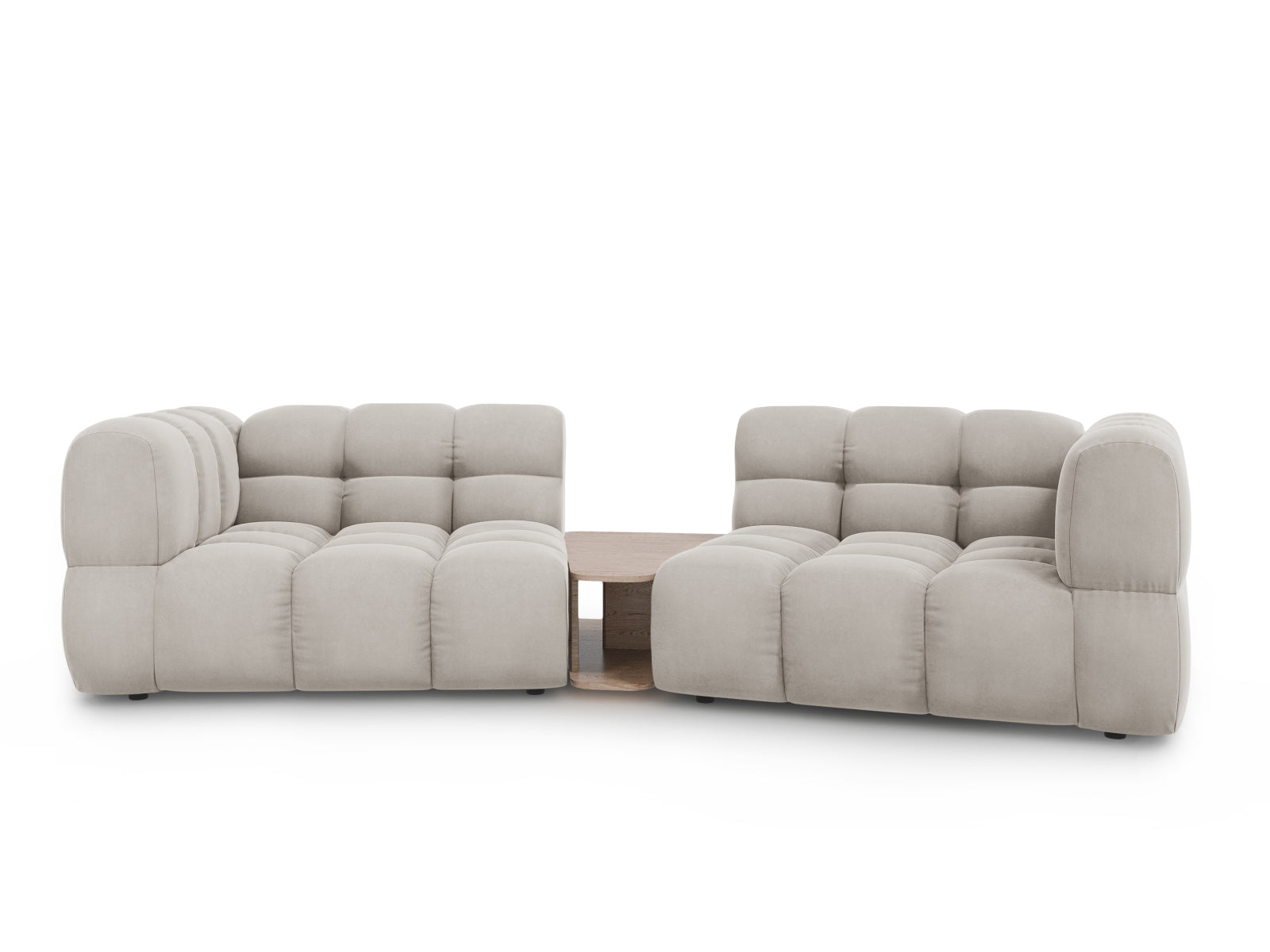 Sky Velour modulares Sofa 2 Sitzer 148cm in Light Beige präsentiert im Onlineshop von KAQTU Design AG. 3er Sofa ist von Cosmopolitan Design