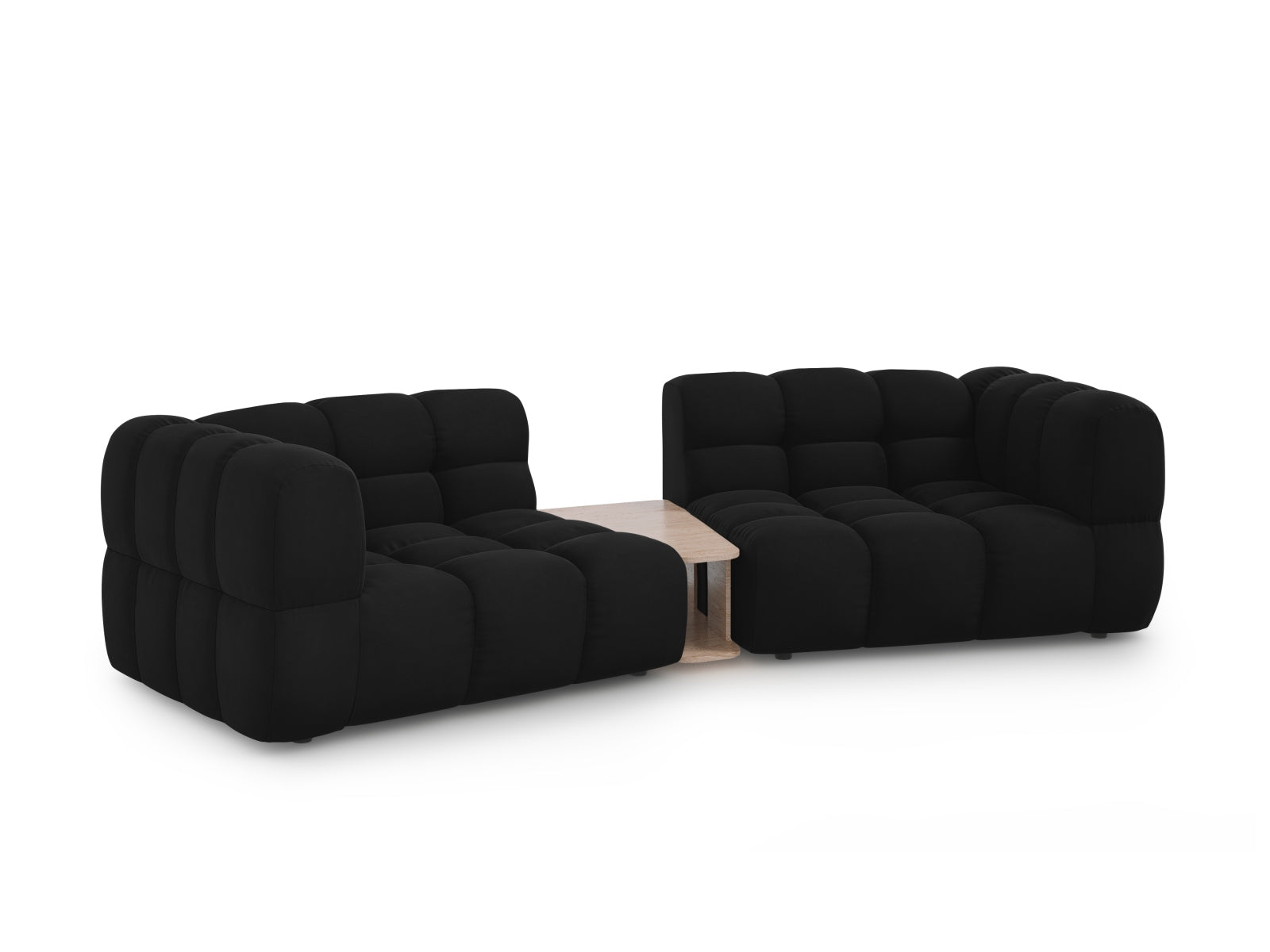 Elegantes Sky Velour 2-Sitzer Sofa in Schwarz, 148 cm, modulares Design von Cosmopolitan für stilvolle Wohnräume.