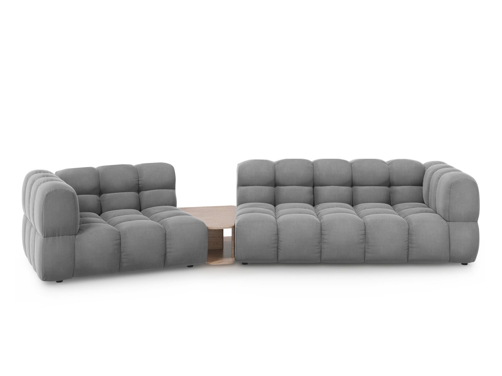 Sky Velour modulares Sofa links 3 Sitzer 148cm in Light Grey präsentiert im Onlineshop von KAQTU Design AG. L-Sofa links ist von Cosmopolitan Design