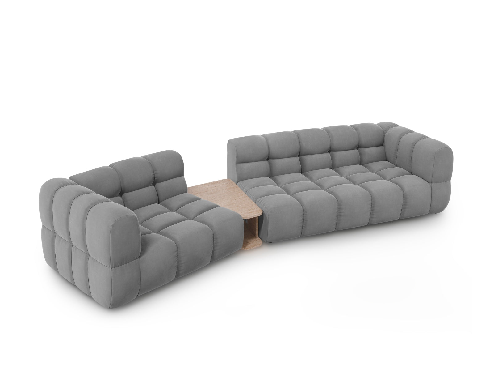 Erleben Sie das elegante Sky Velour Sofa links 3-Sitzer 148cm von Cosmopolitan Design – eine stilvolle und modulare Lösung für Ihr Zuhause.