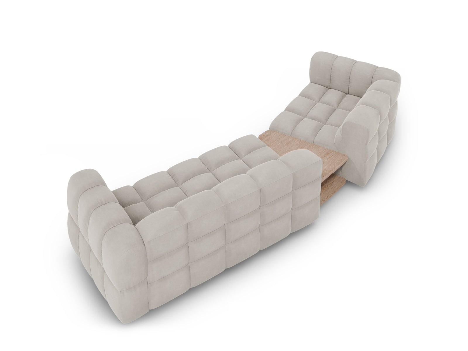 Entdecken Sie das Sky Velour Sofa links 3-Sitzer 148cm von Cosmopolitan Design – stilvoll, modular und komfortabel für Ihr modernes Zuhause.