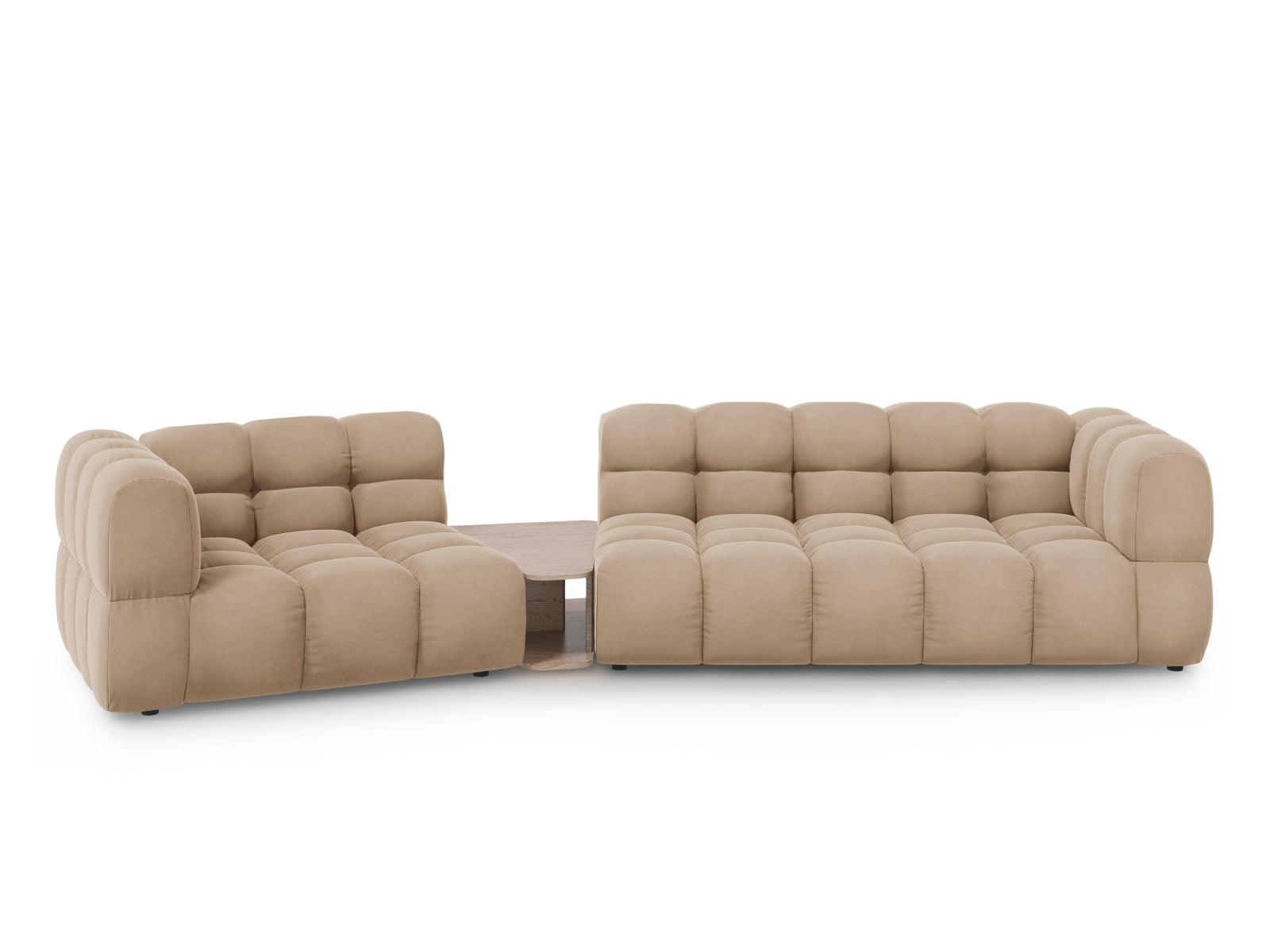 Sky Velour modulares Sofa links 3 Sitzer 148cm in Sand präsentiert im Onlineshop von KAQTU Design AG. L-Sofa links ist von Cosmopolitan Design