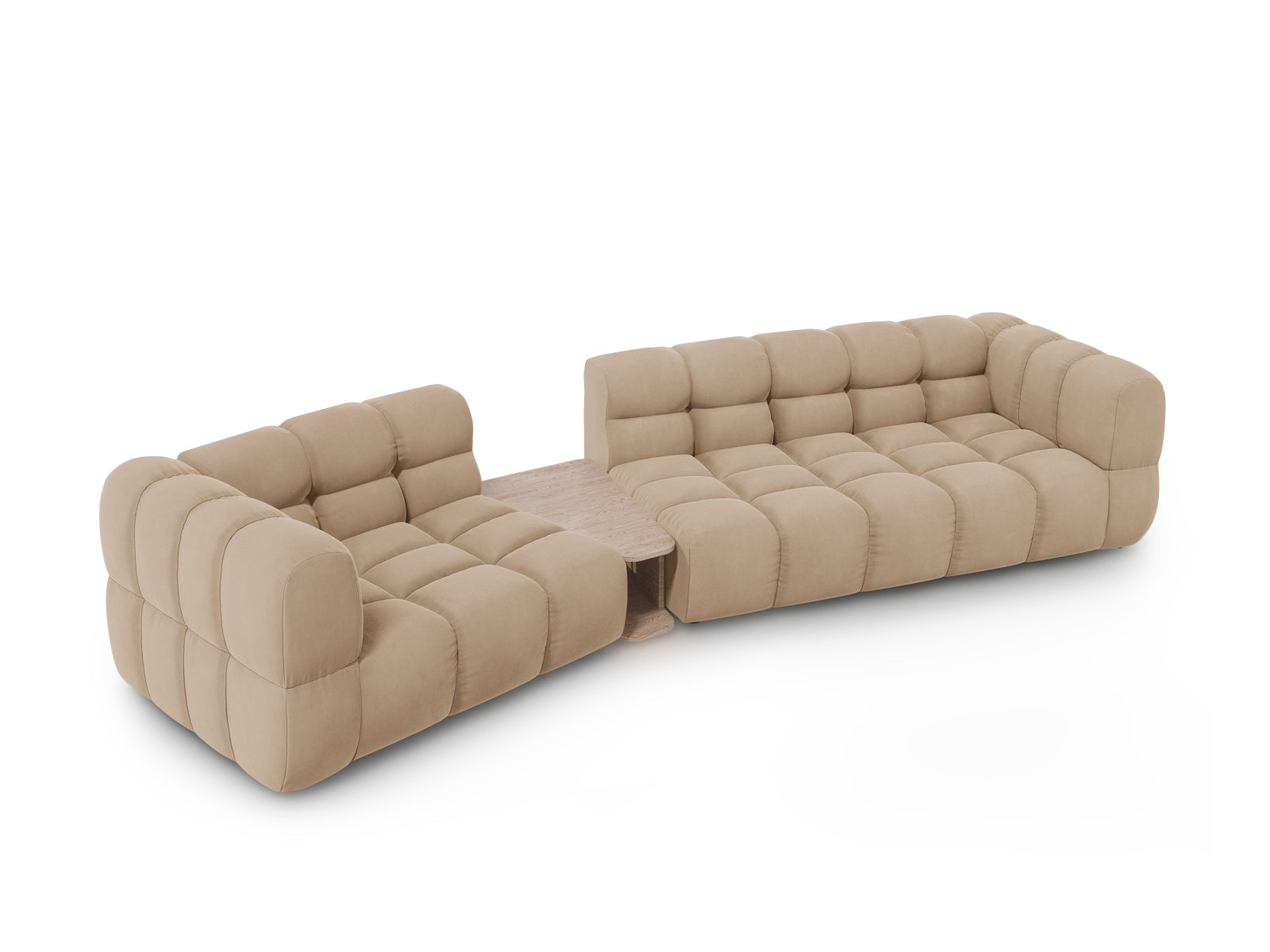 Modulares 3-Sitzer Sofa in Sky Velour, linksseitig, 148cm, perfekt für moderne Wohnkonzepte, stilvoll und komfortabel.