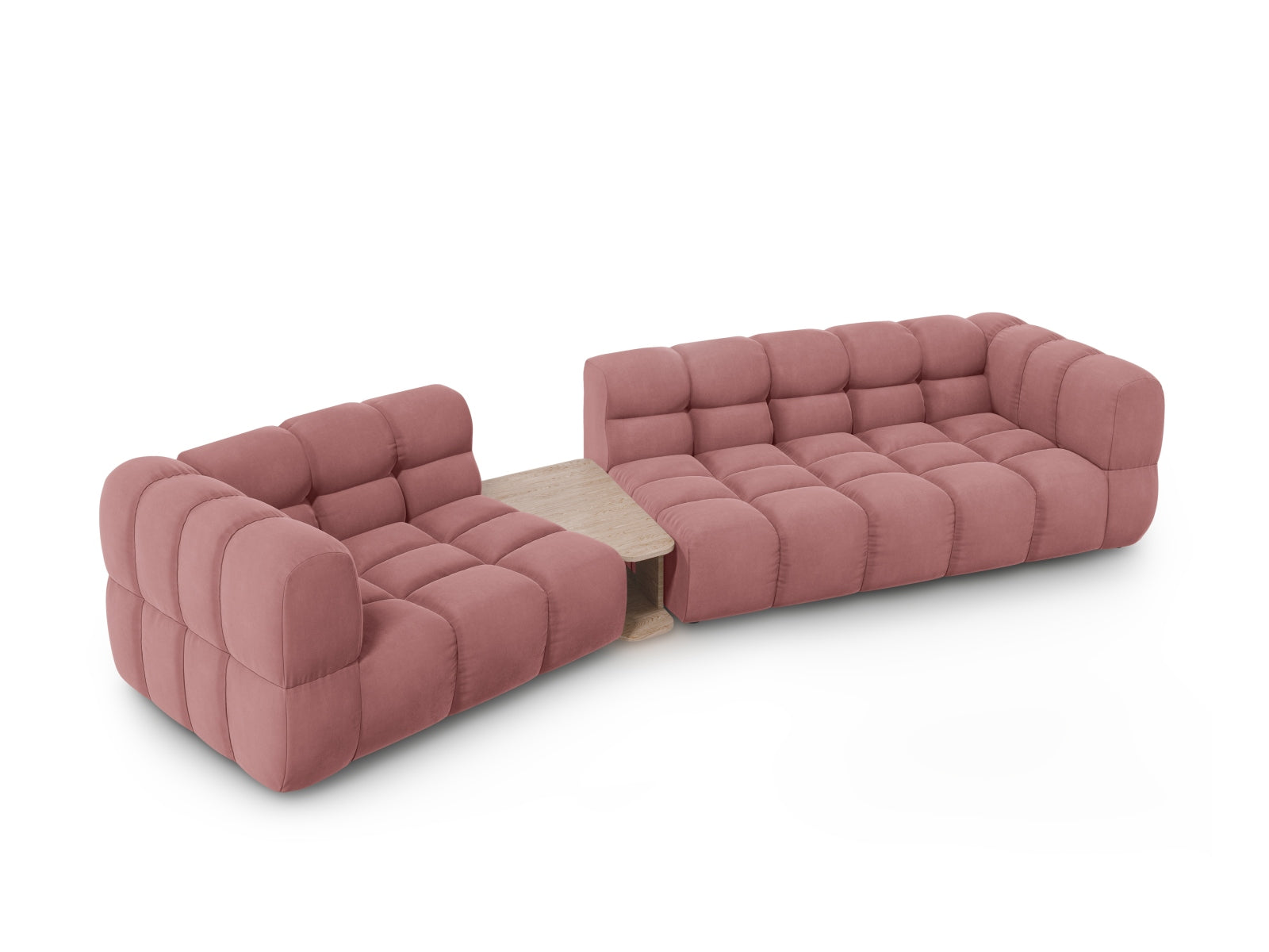 Modulares 3-Sitzer Sofa in Sky Velour, linksseitig, 148 cm breit, perfekt für moderne und elegante Wohnkonzepte.