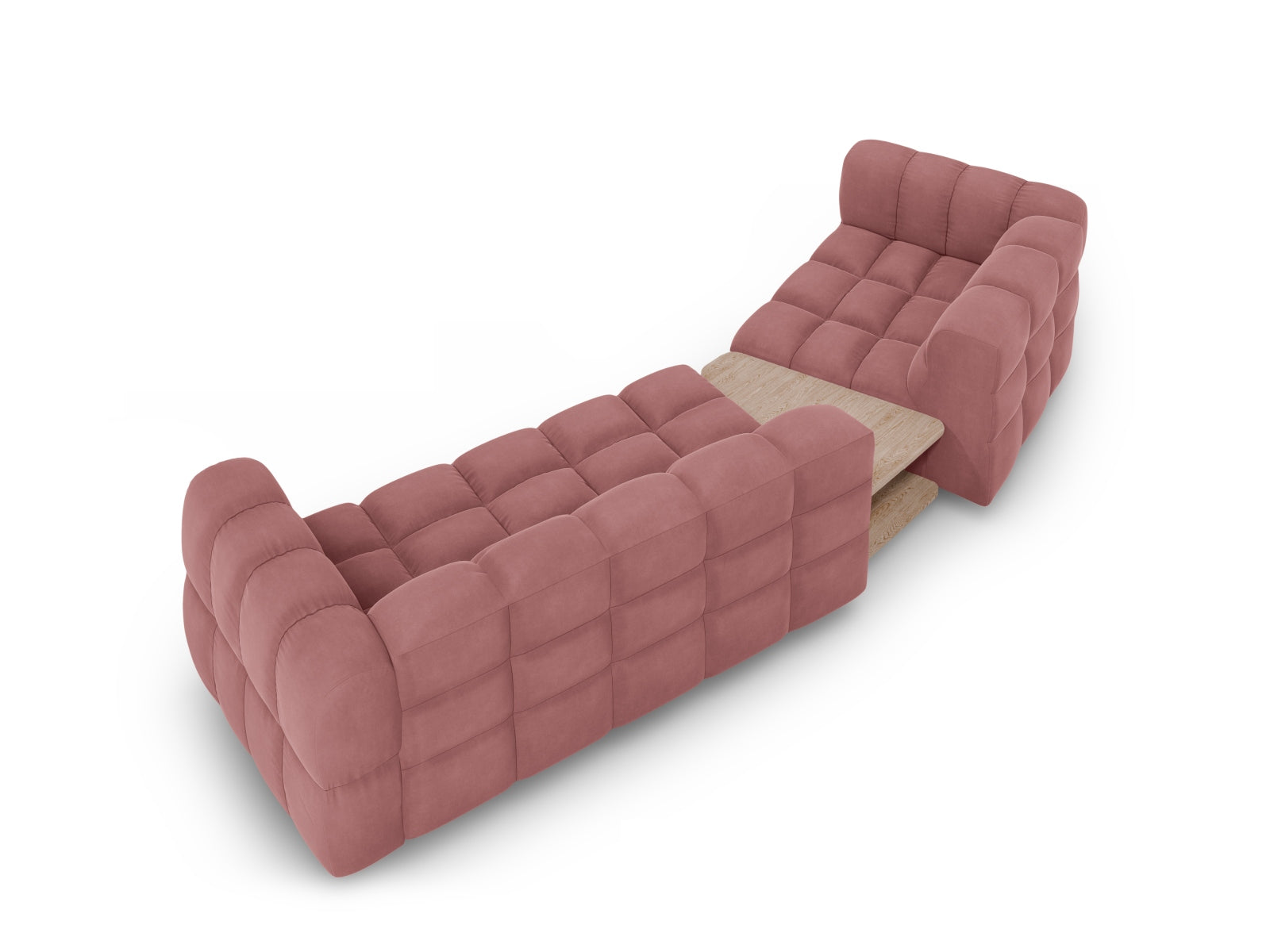 Elegantes modulares Sofa in Sky Velour, linksseitig, 148 cm, ideal für stilvolle Wohnräume und gemütliche Entspannung.