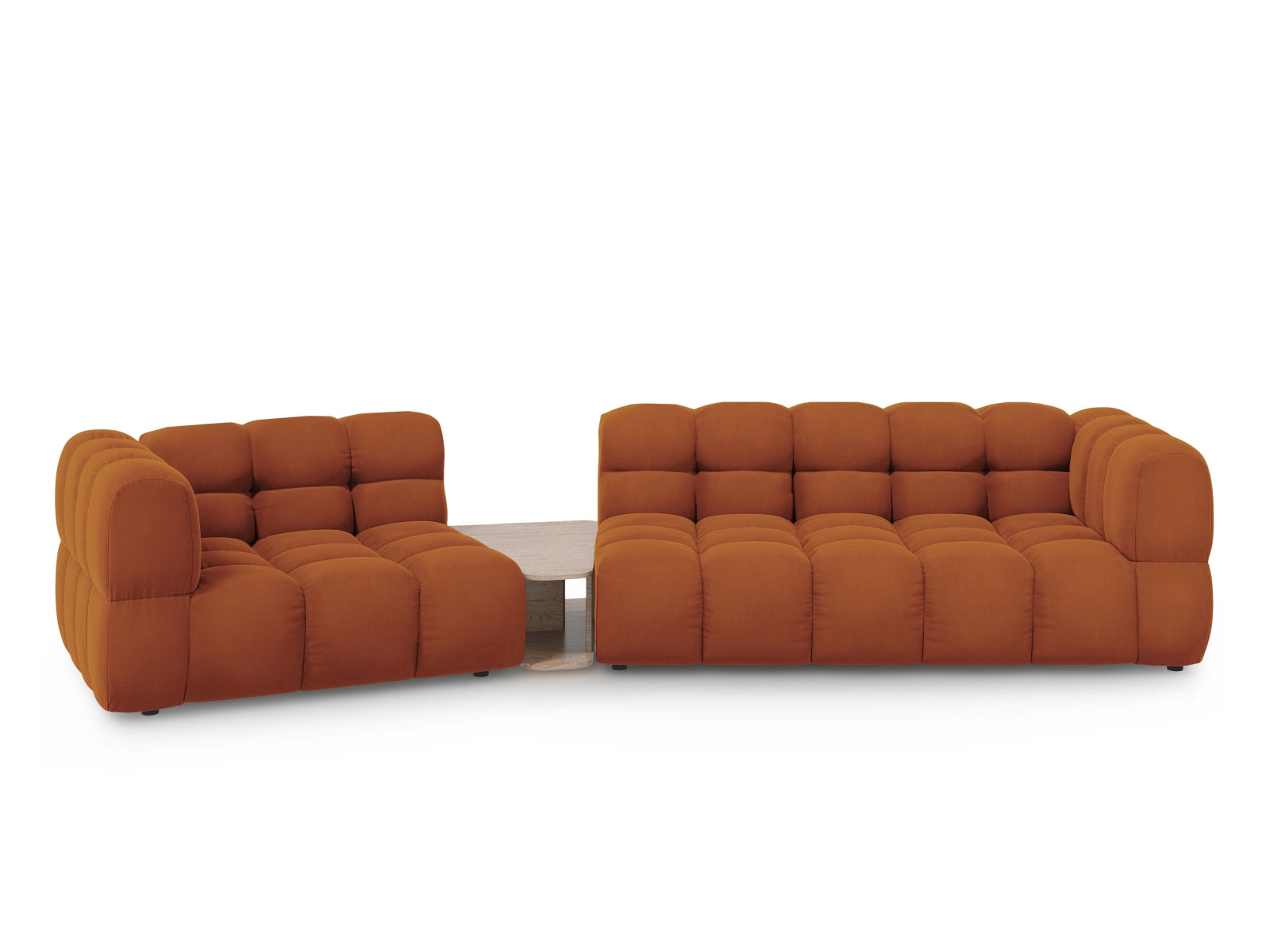 Sky Velour modulares Sofa links 3 Sitzer 148cm in Terracotta präsentiert im Onlineshop von KAQTU Design AG. L-Sofa links ist von Cosmopolitan Design