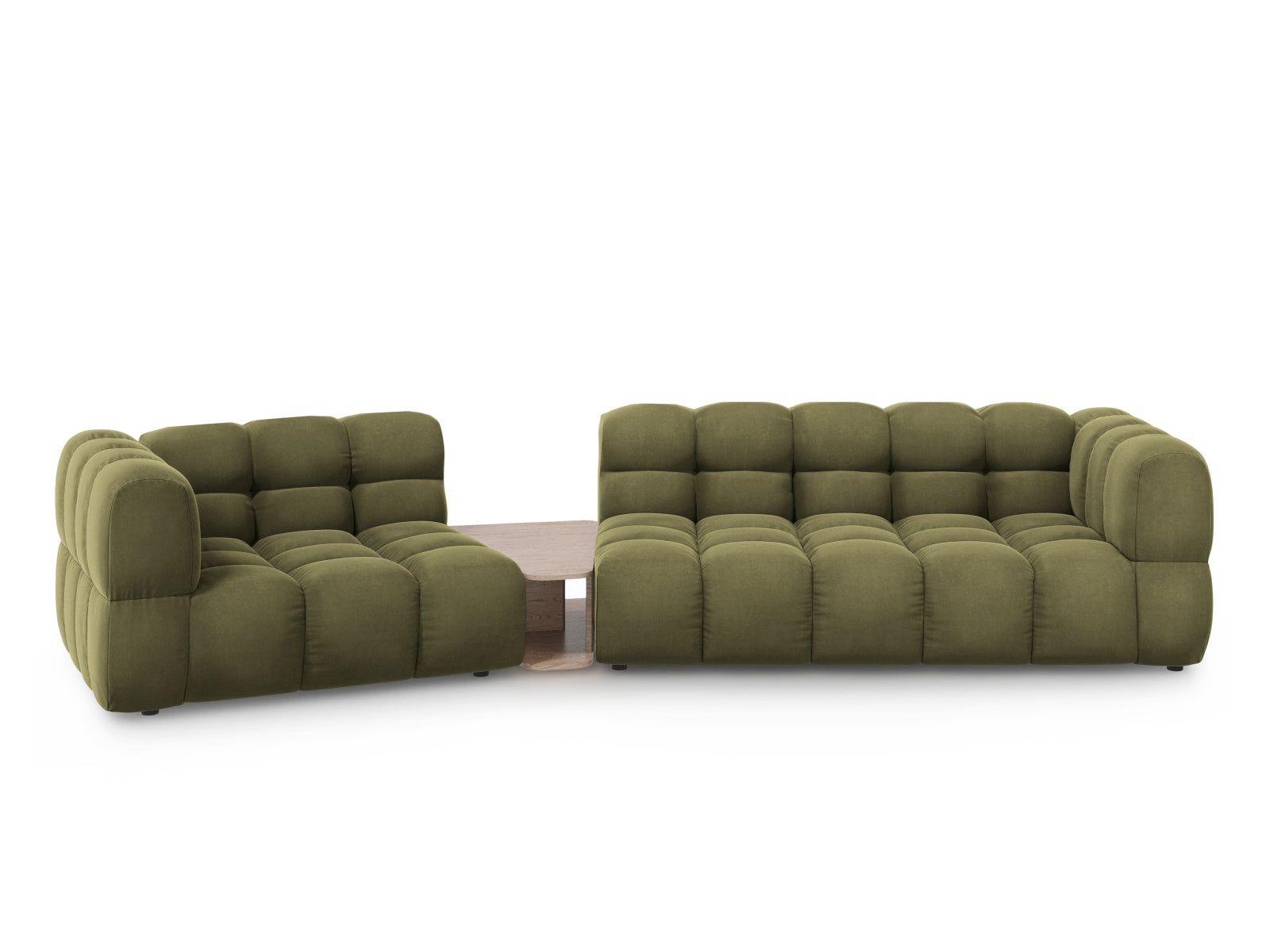 Sky Velour modulares Sofa links 3 Sitzer 148cm in Light Green präsentiert im Onlineshop von KAQTU Design AG. L-Sofa links ist von Cosmopolitan Design