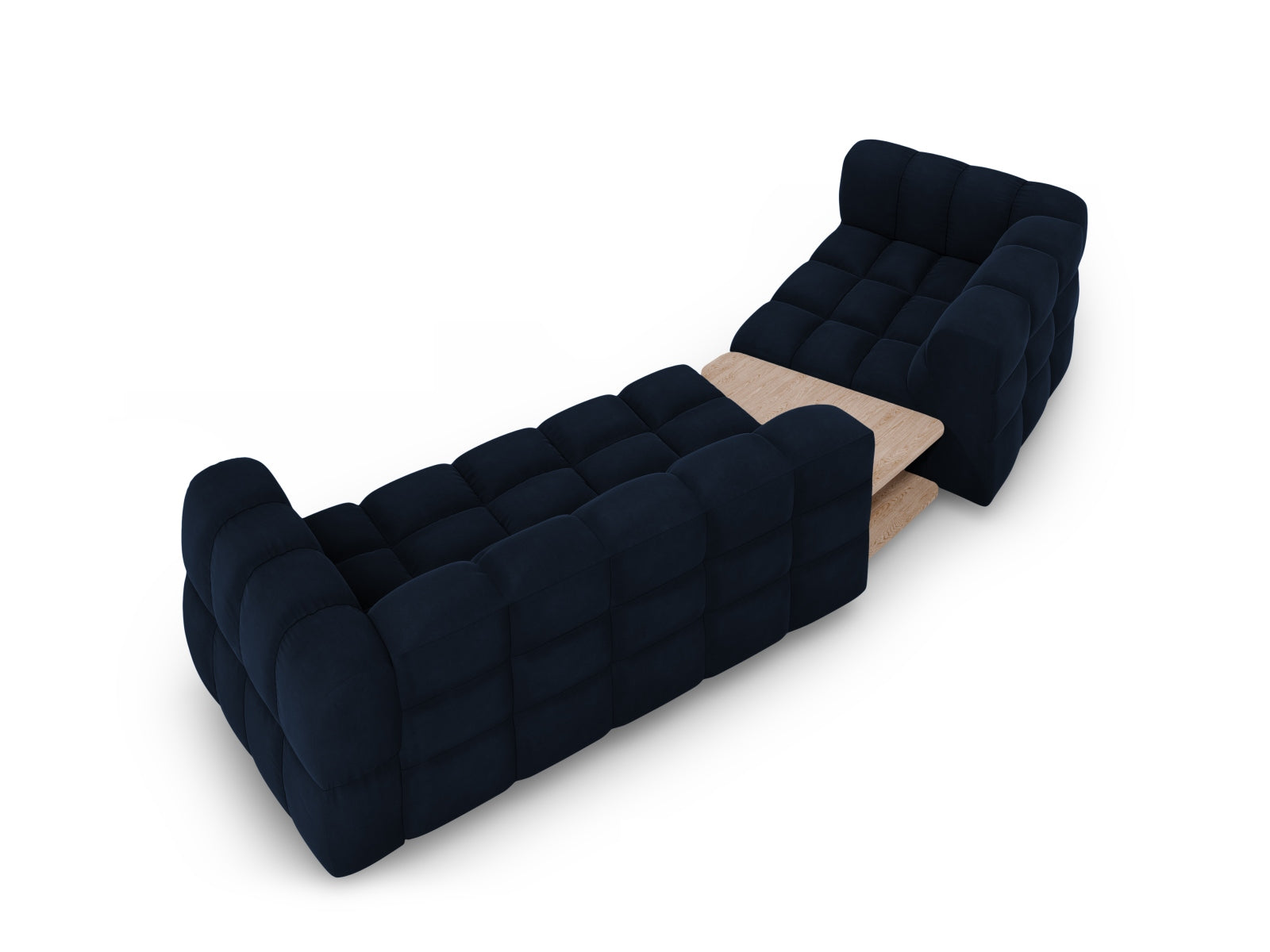 Elegantes modulares 3-Sitzer Sofa in Sky Velour, linksseitig, 148 cm, ideal für stilvolle und moderne Wohnräume von Cosmopolitan Design.