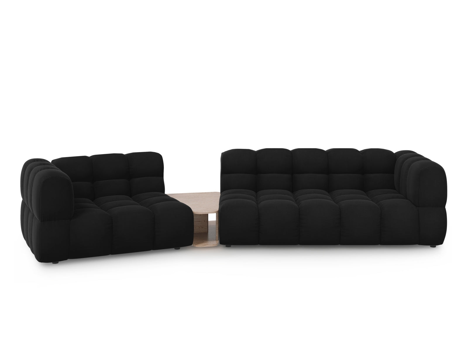 Sky Velour modulares Sofa links 3 Sitzer 148cm in Black präsentiert im Onlineshop von KAQTU Design AG. L-Sofa links ist von Cosmopolitan Design