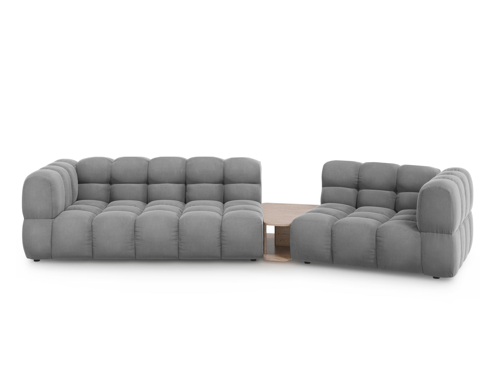 Sky Velour modulares Sofa rechts 3 Sitzer 148cm in Light Grey präsentiert im Onlineshop von KAQTU Design AG. L-Sofa rechts ist von Cosmopolitan Design