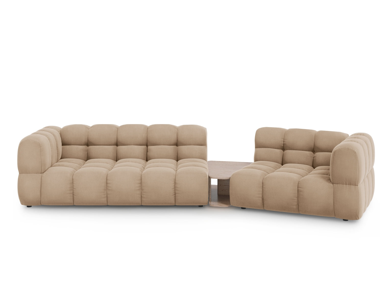 Sky Velour modulares Sofa rechts 3 Sitzer 148cm in Sand präsentiert im Onlineshop von KAQTU Design AG. L-Sofa rechts ist von Cosmopolitan Design