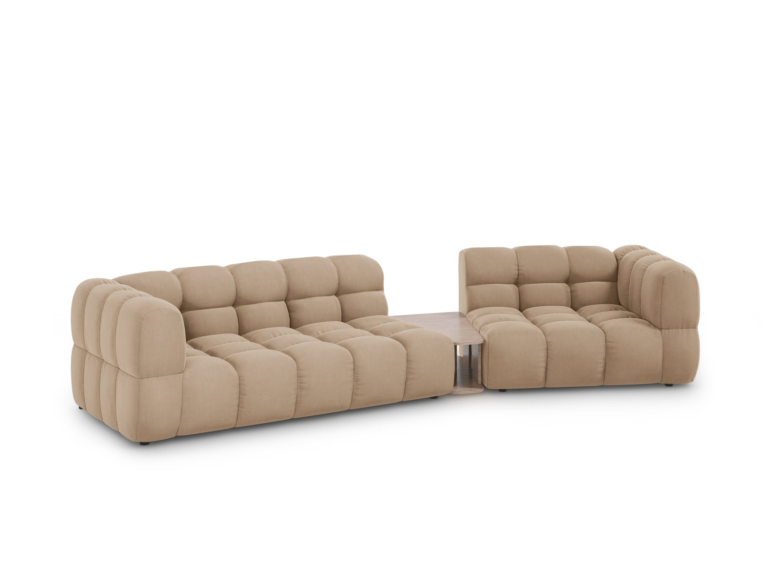 Elegantes Sky Velour Sofa in Sand-Casino, 3-Sitzer, 148 cm, modulares Design von Cosmopolitan für stilvolle Wohnräume.