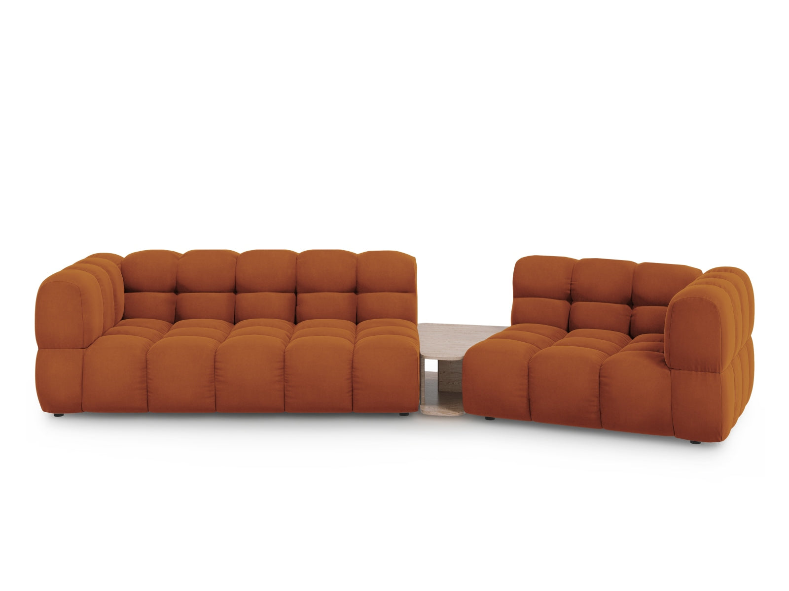 Sky Velour modulares Sofa rechts 3 Sitzer 148cm in Terracotta präsentiert im Onlineshop von KAQTU Design AG. L-Sofa rechts ist von Cosmopolitan Design