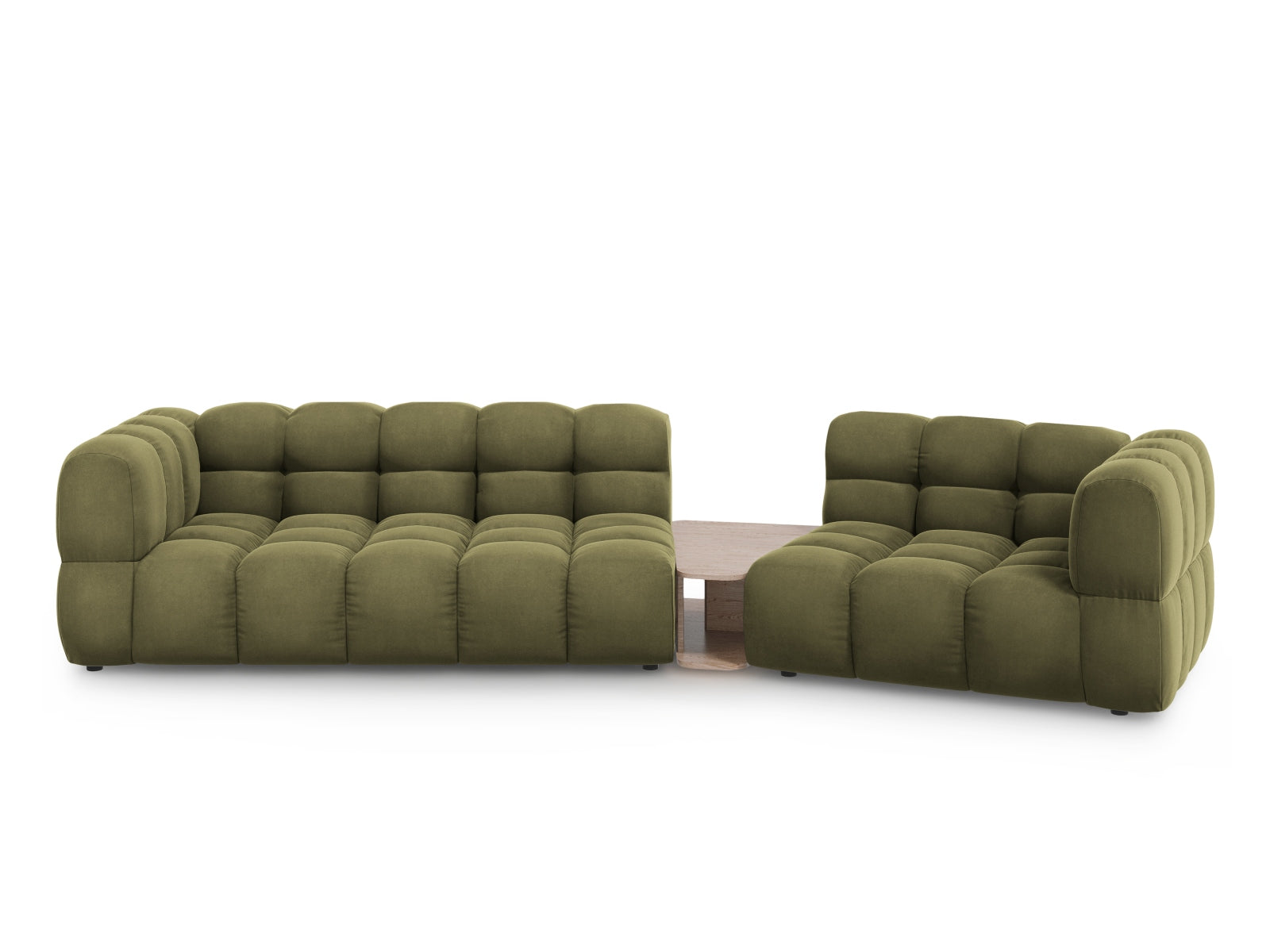 Sky Velour modulares Sofa rechts 3 Sitzer 148cm in Light Green präsentiert im Onlineshop von KAQTU Design AG. L-Sofa rechts ist von Cosmopolitan Design