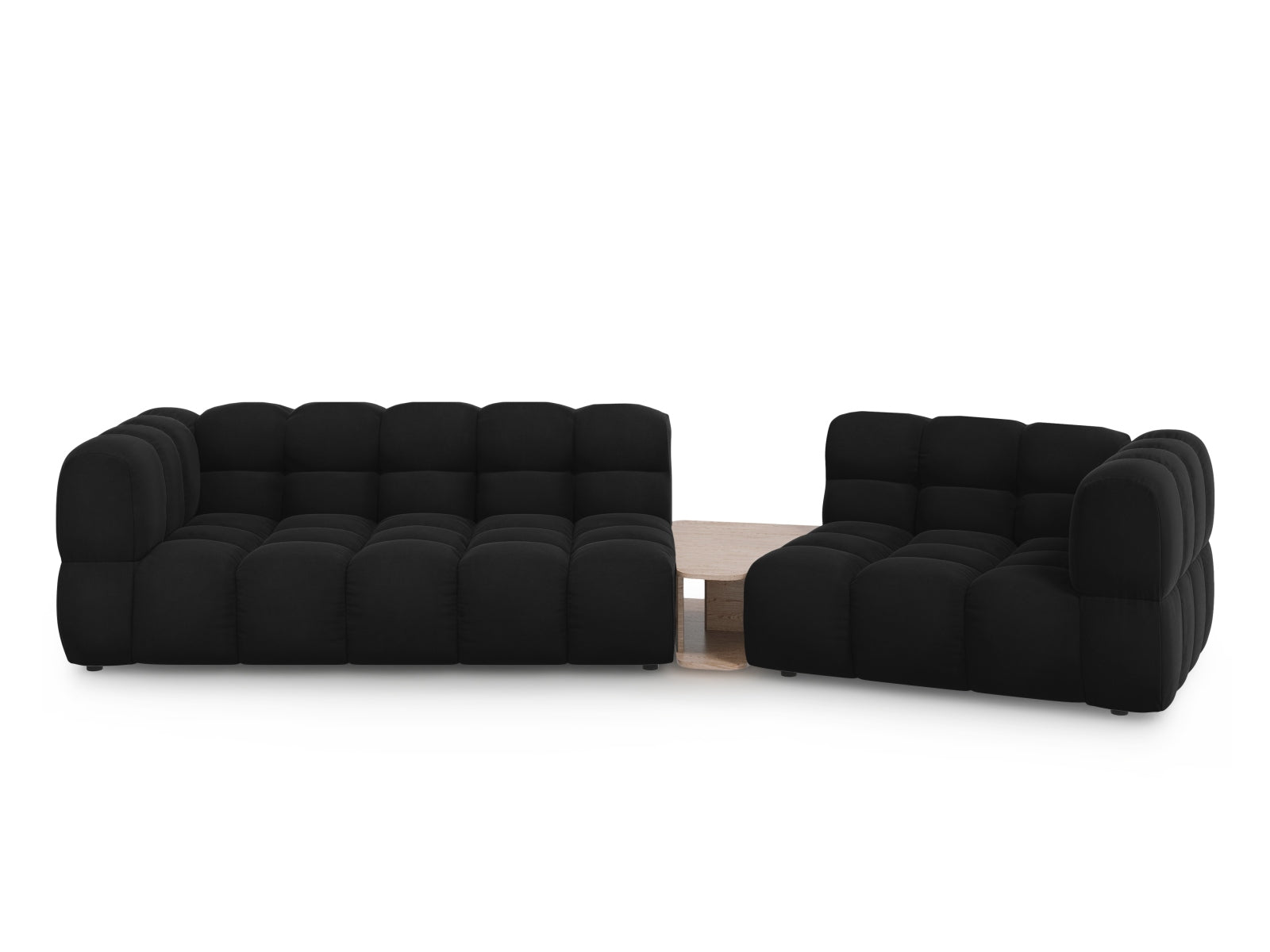 Sky Velour modulares Sofa rechts 3 Sitzer 148cm in Black präsentiert im Onlineshop von KAQTU Design AG. L-Sofa rechts ist von Cosmopolitan Design