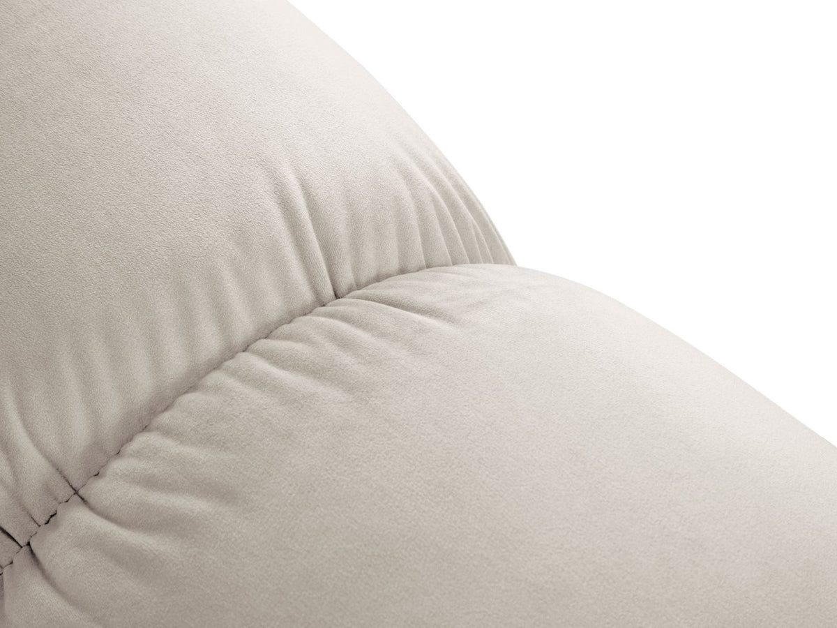 Cortina Samt-Modulsofa links 4-Sitzer 94cm von Cosmopolitan Design in Pink-Bluvel mit Massivholzrahmen und schwarzen Kunststoffbeinen.
