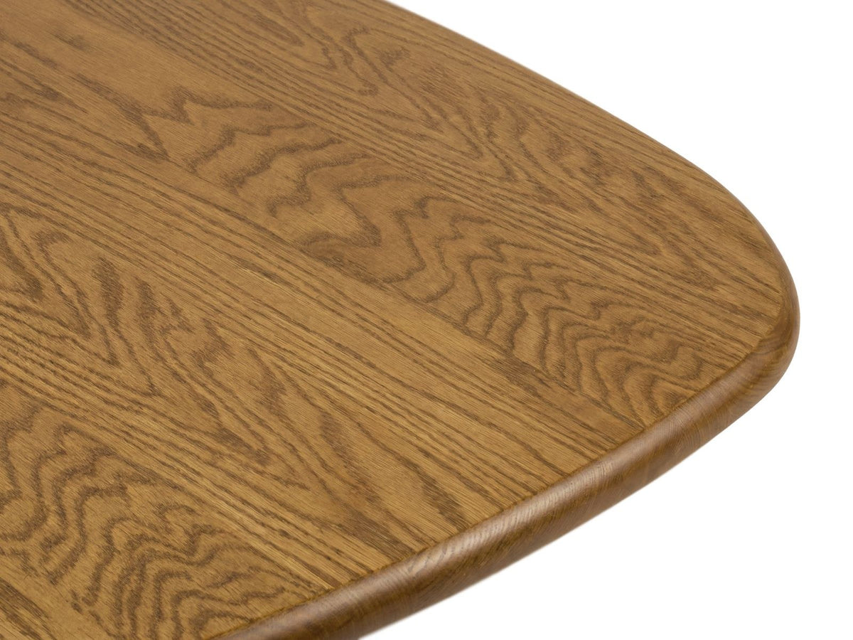 Rechteckiger Couchtisch Sora mit Eichenfurnier in Black Oak-Wood, Holzbeine, gebürstete und lackierte Oberfläche, moderne Form.