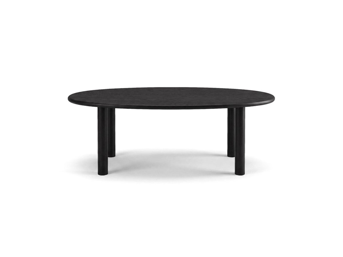 Sines Esstisch von Cosmopolitan Design mit Eichenfurnier in Black Oak-Wood, rechteckige Tischplatte auf Holzbeinen, Masse 180x100x76cm
