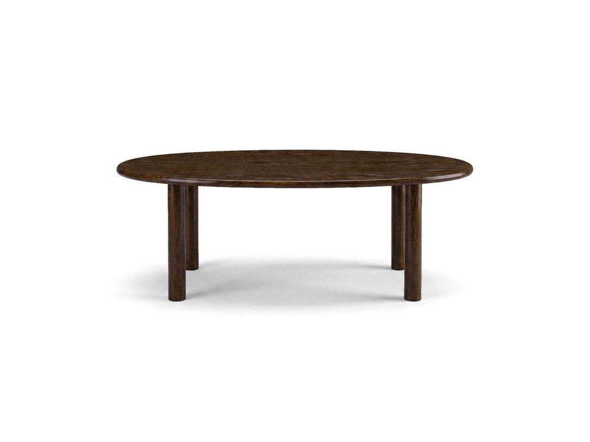 Sines Esstisch von Cosmopolitan Design mit Eichenfurnier in Black Oak-Wood, rechteckige Tischplatte auf Holzbeinen, Masse 180x100x76cm