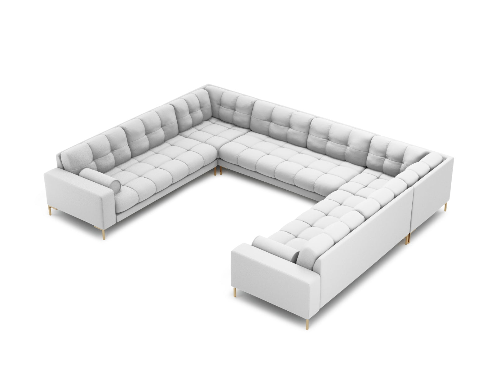 Elegantes 9-Sitzer Ecksofa Bali in zeitlosem Grau, ideal für entspannte Abende und gesellige Runden im modernen Wohnambiente.