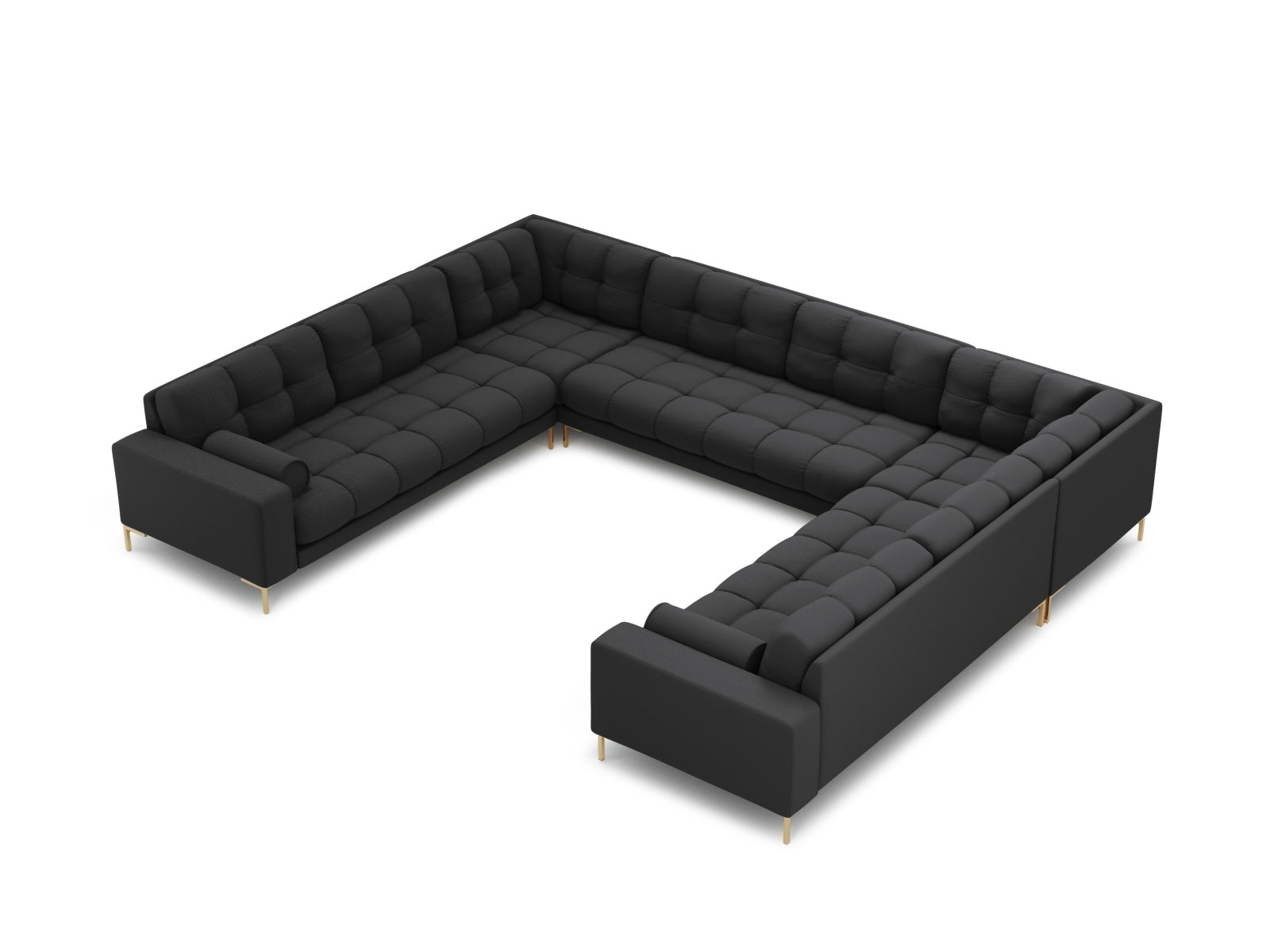Elegantes 9-Sitzer Ecksofa Bali in Dunkelgrau, ideal für große Räume und gesellige Abende mit Freunden und Familie.