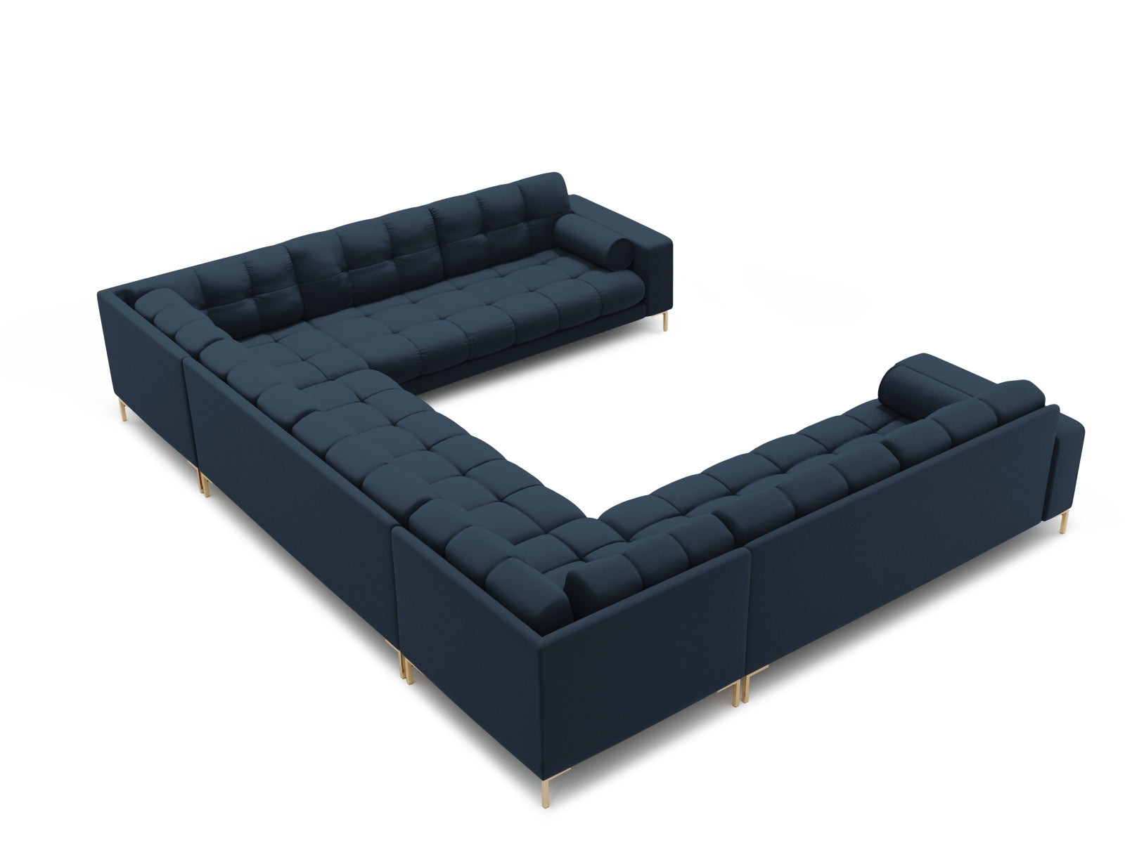 Geräumiges 9-Sitzer Panoramic Sofa Bali in ansprechendem Blau, perfekt für entspannte Abende und gesellige Runden im modernen Wohnraum.